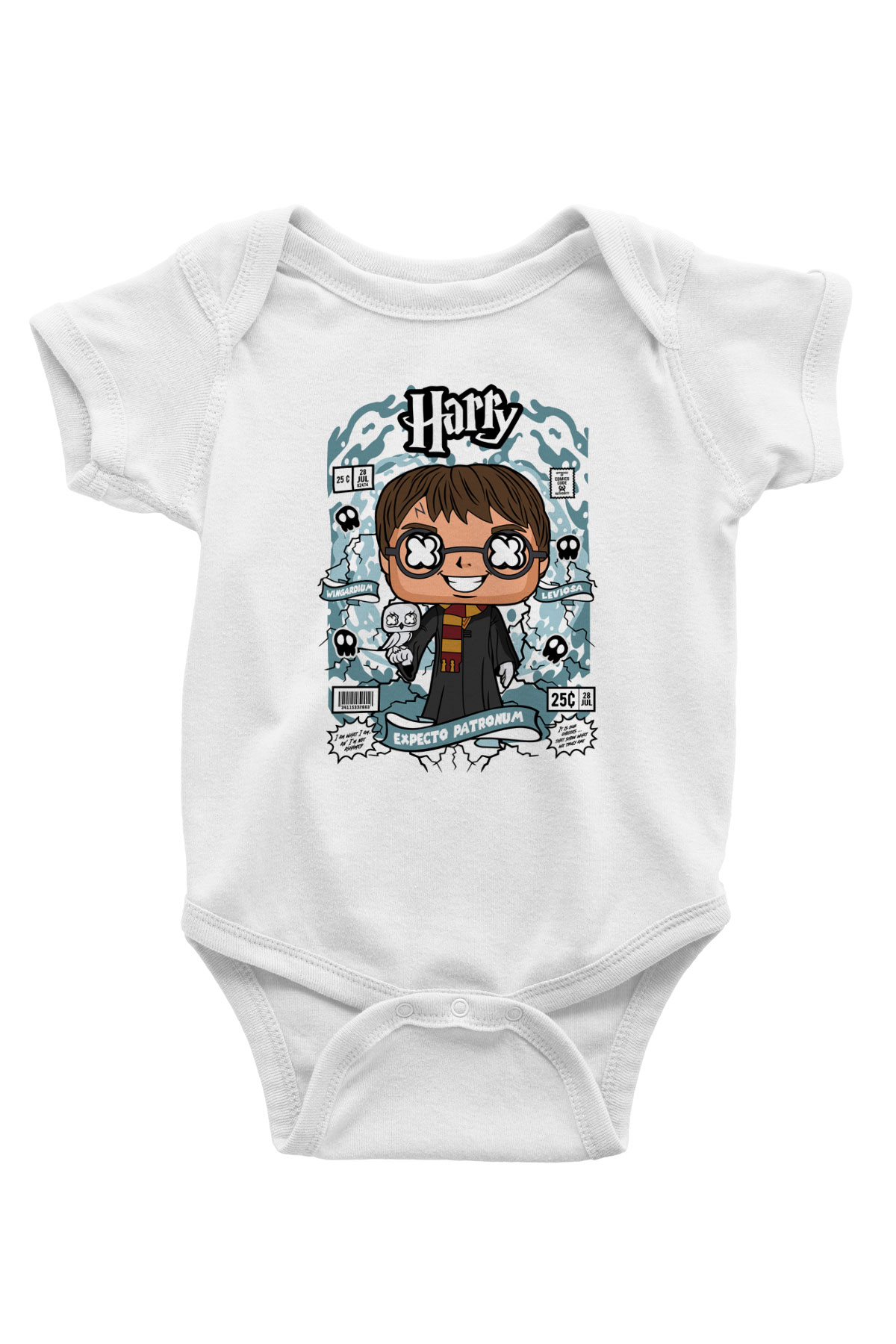 Harry Baskılı Unisex Beyaz Bebek Body - Zıbın