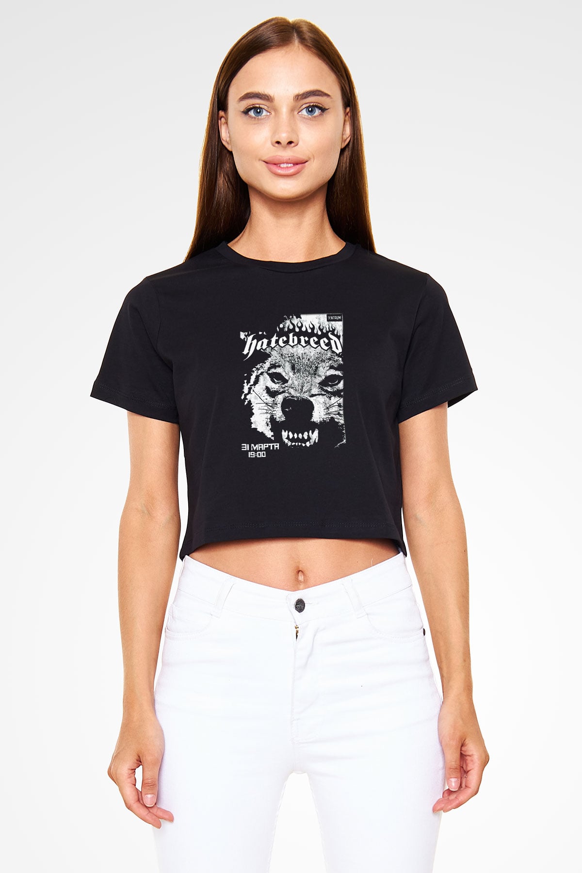 Hatebreed Siyah Crop Top Tişört