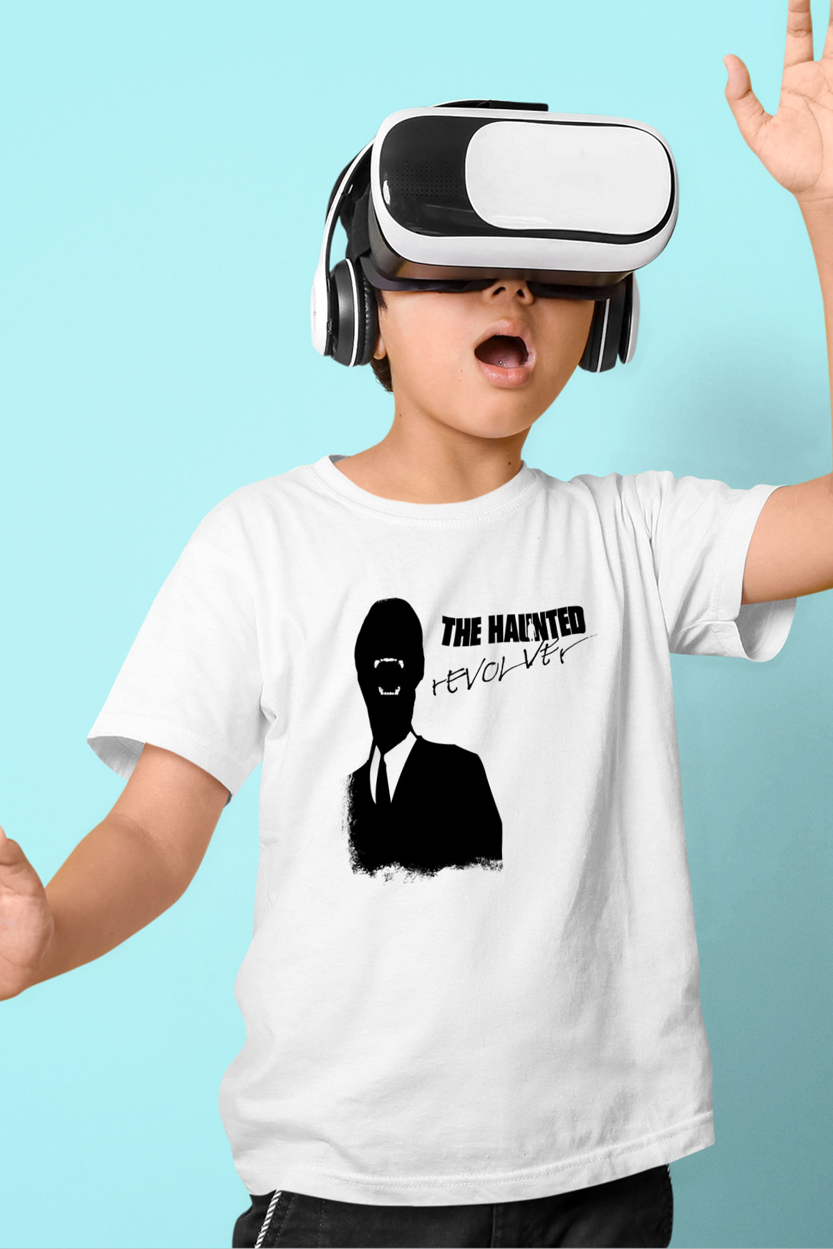 Haunted (The) Baskılı Unisex Beyaz Çocuk Tişört