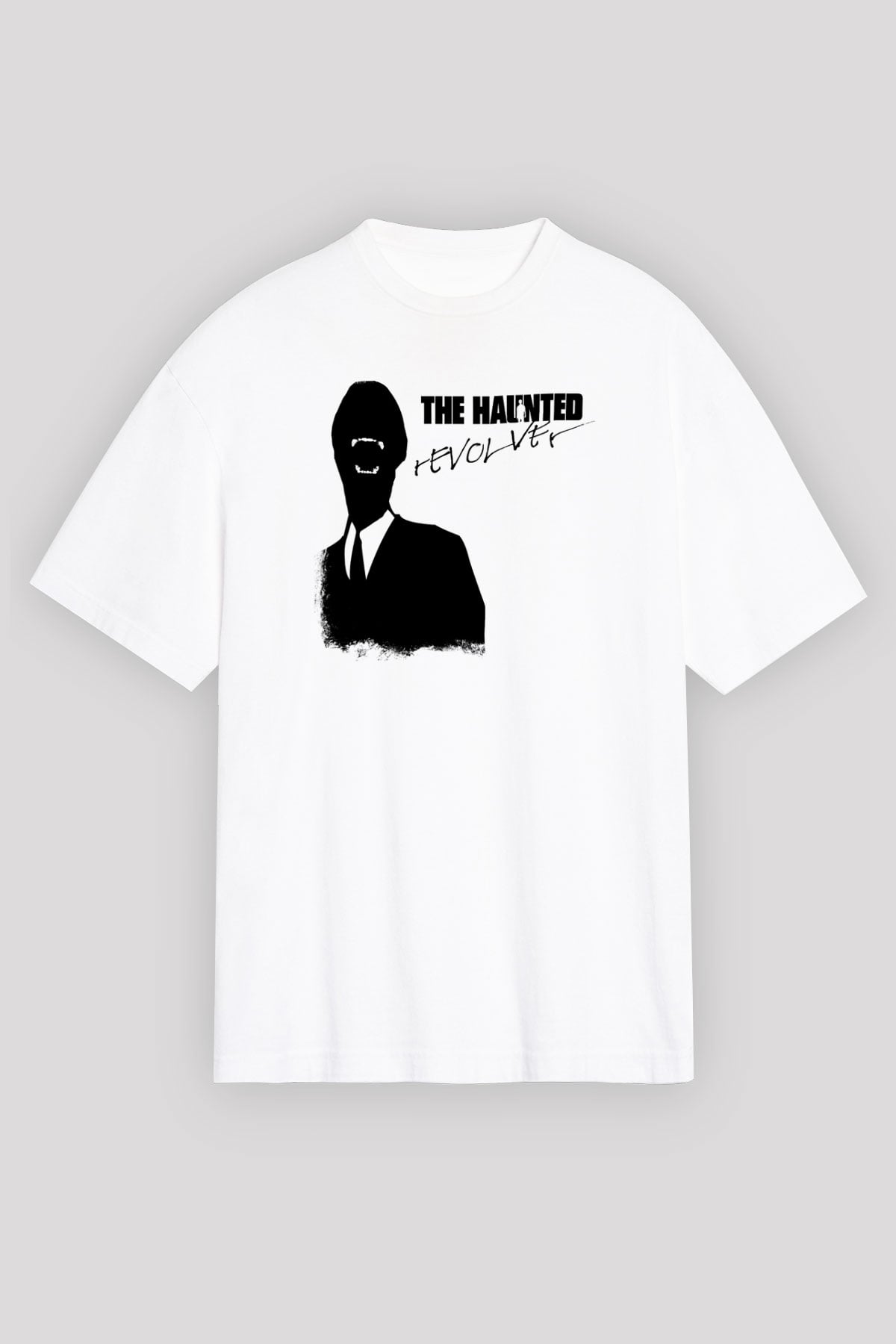 Haunted (The) Baskılı Unisex Beyaz Oversize Tişört