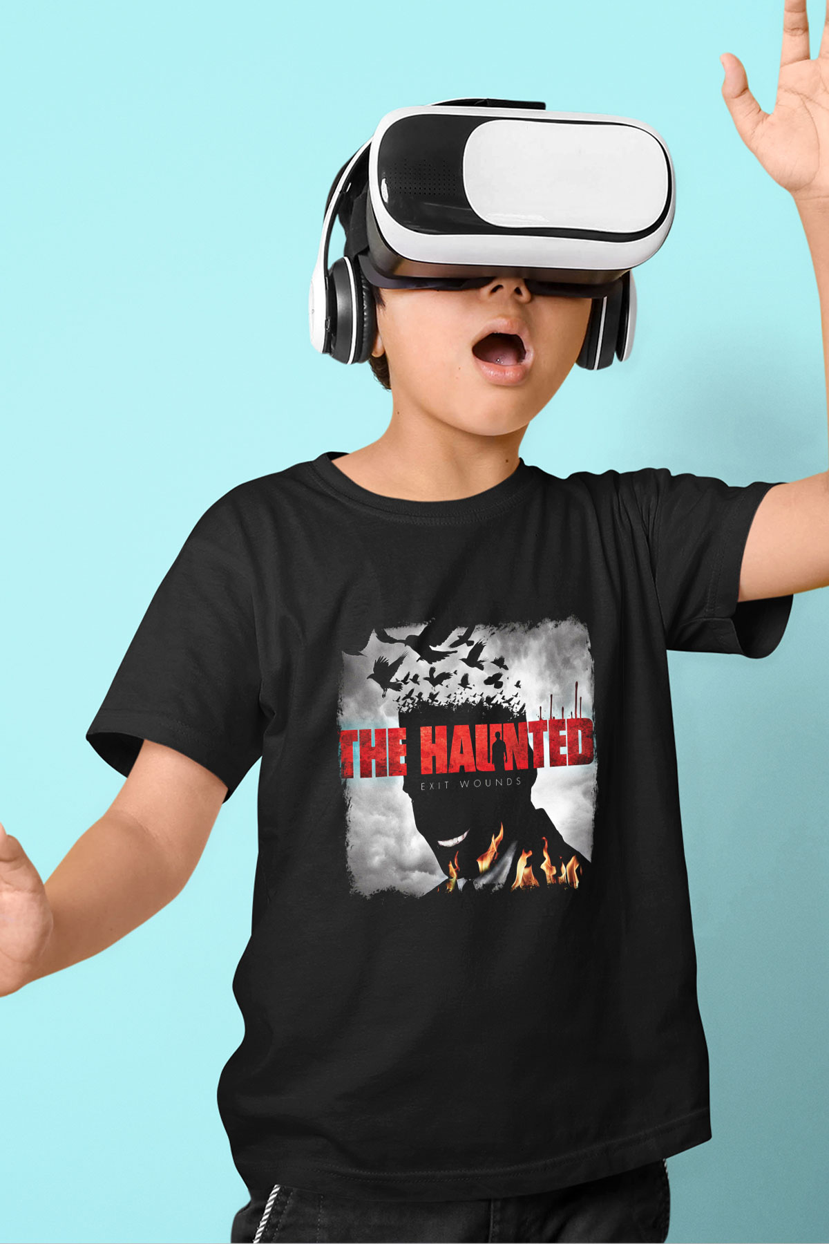 Haunted (The) Baskılı Unisex Siyah Çocuk Tişört