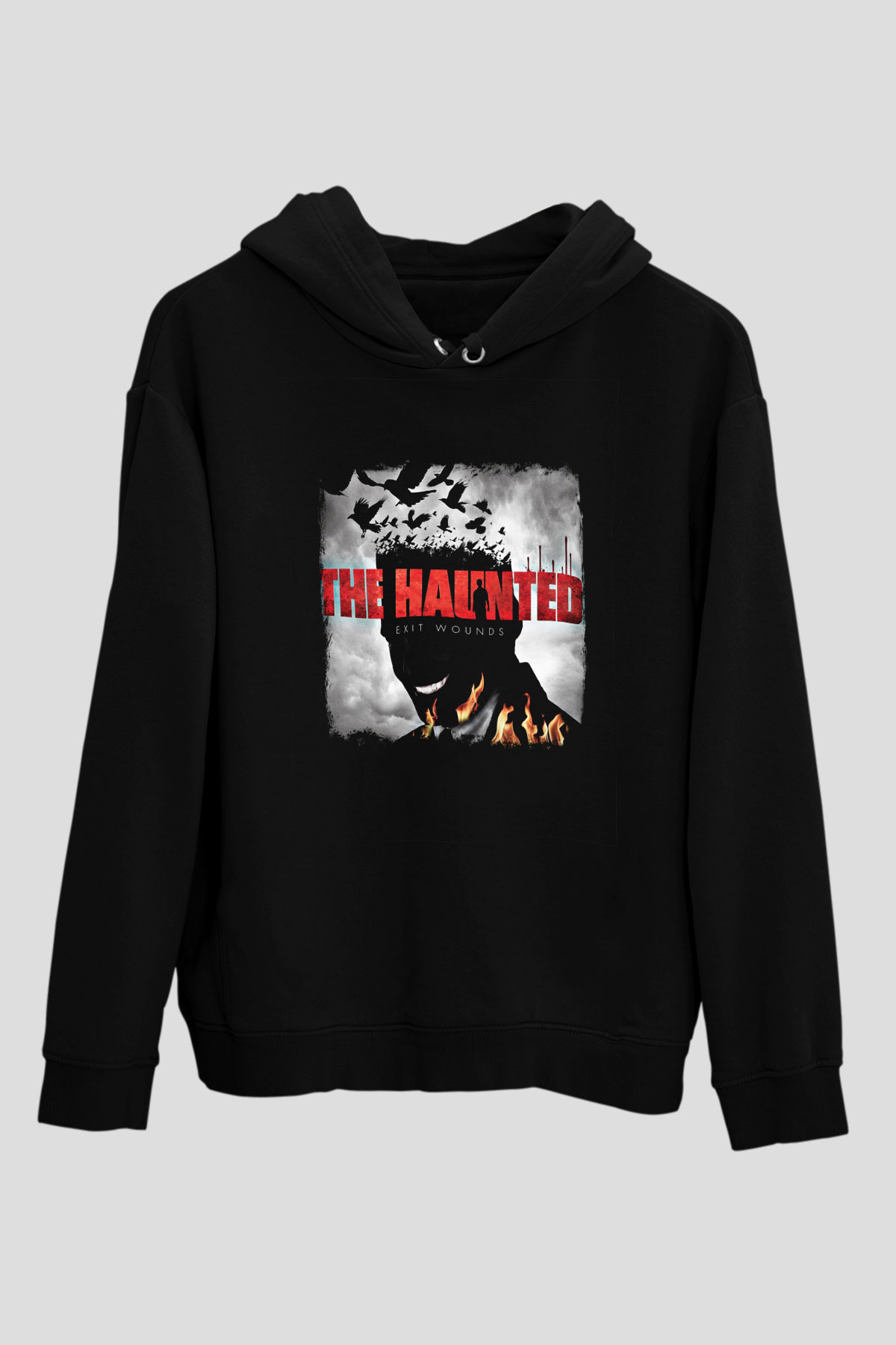 Haunted (The) Baskılı Unisex Siyah Hoodie
