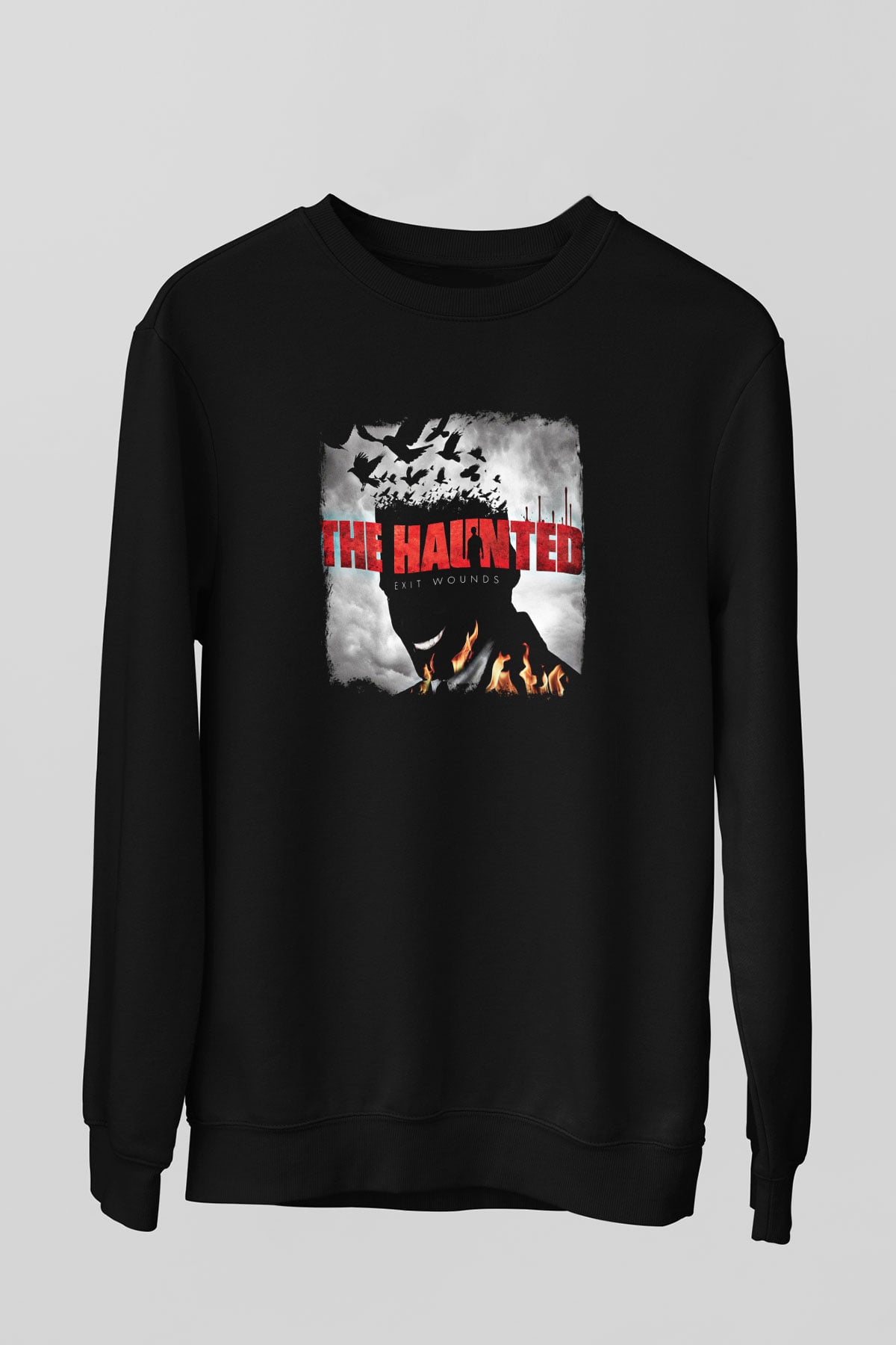 Haunted (The) Baskılı Unisex Siyah Sweatshirt