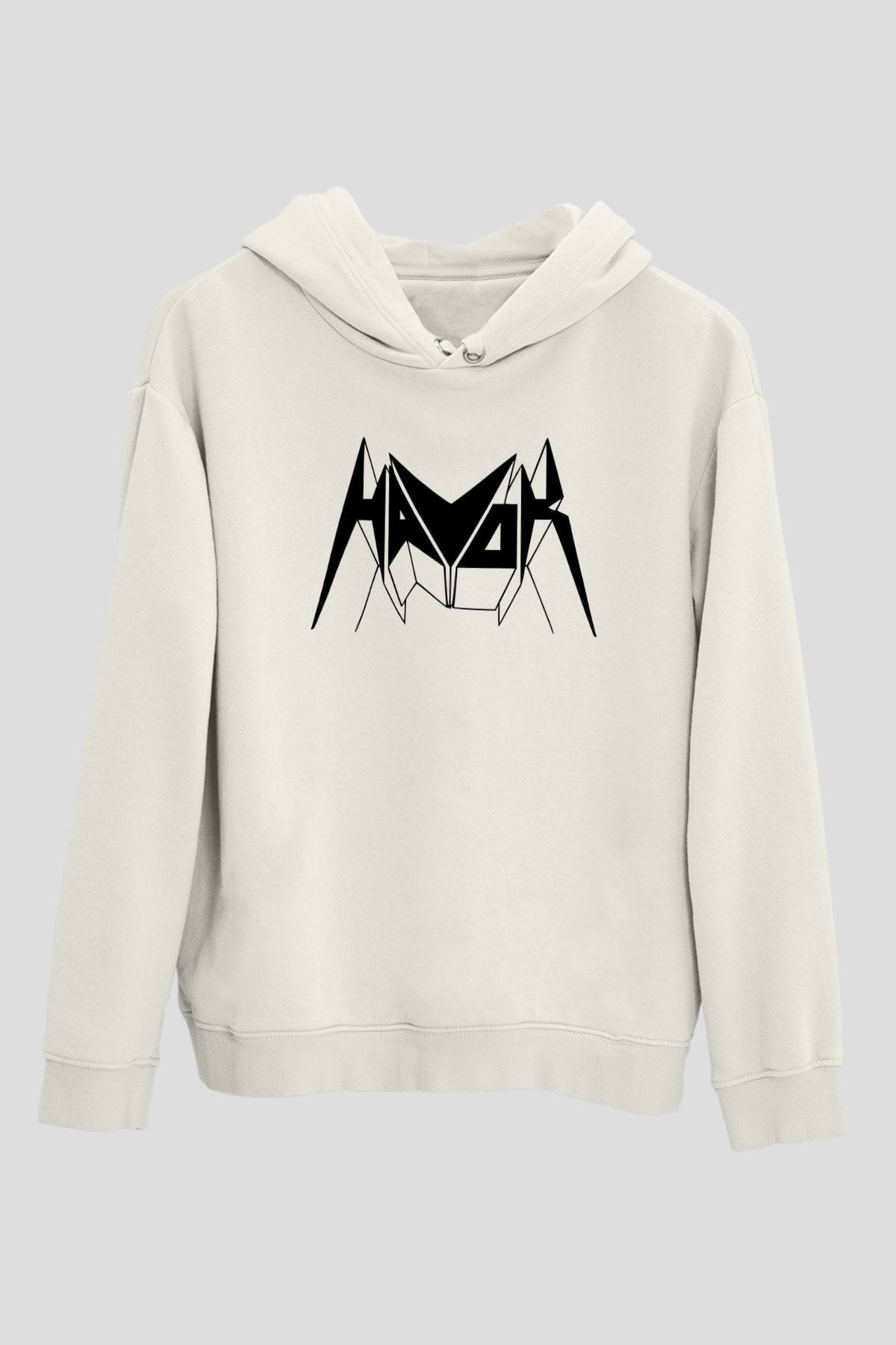 Havok Baskılı Beyaz Unisex Kapüşonlu Sweatshirt