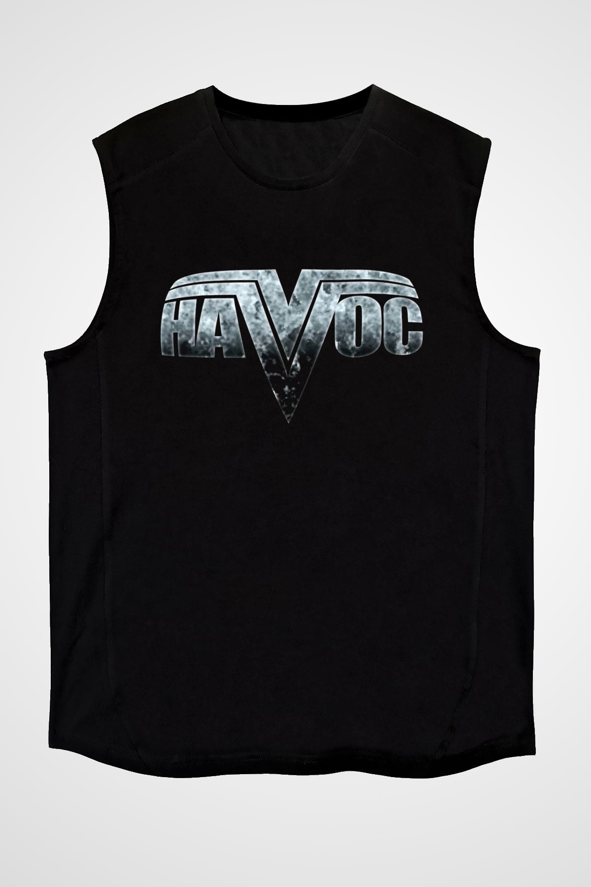 Havok Baskılı Unisex Siyah Kolsuz Tişört - Tshirt
