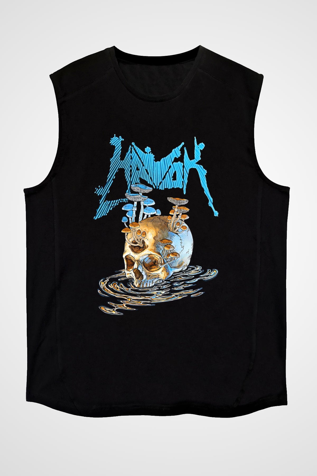 Havok Baskılı Unisex Siyah Kolsuz Tişört - Tshirt