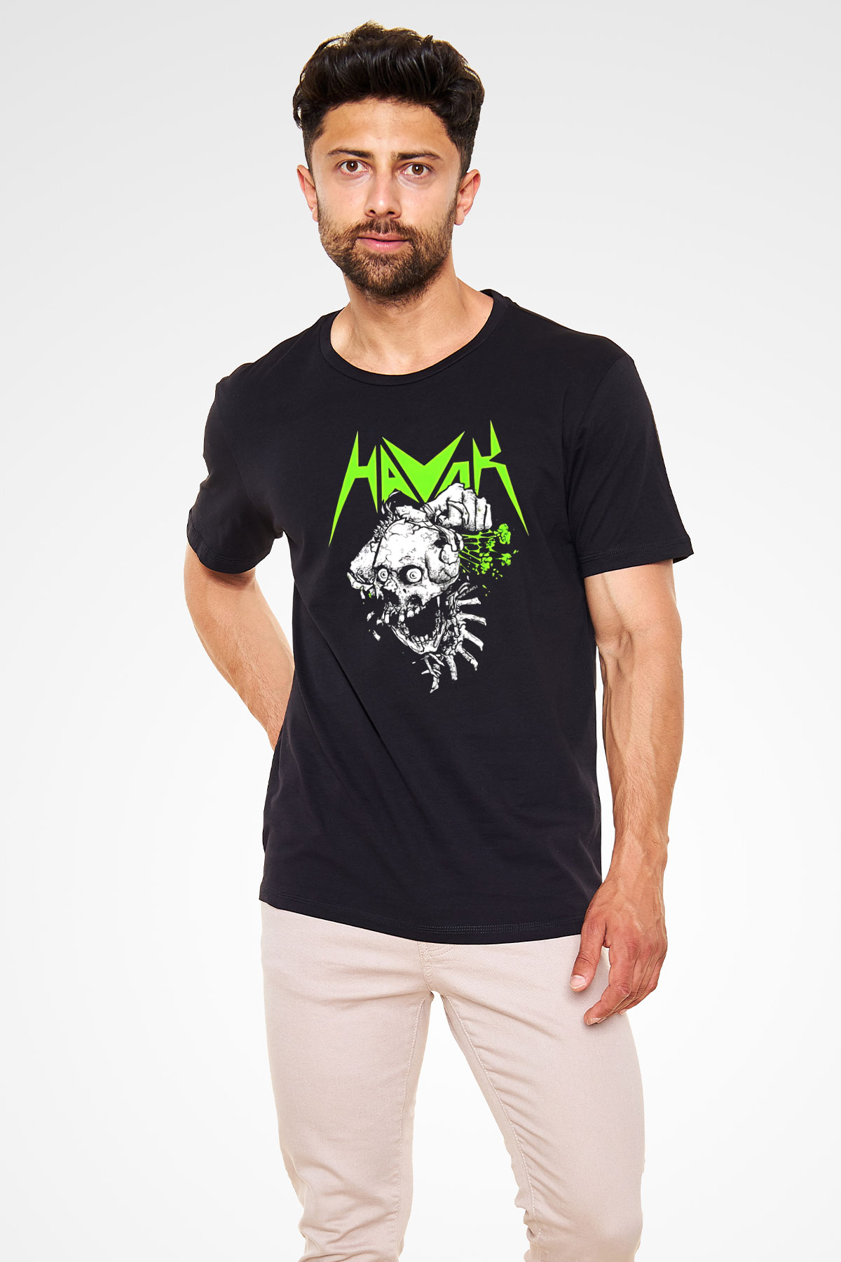Havok Baskılı Unisex Siyah Tişört - Tshirt