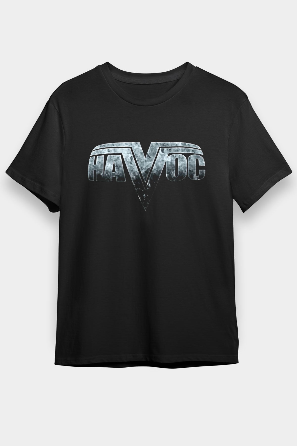Havok Baskılı Unisex Siyah Tişört - Tshirt