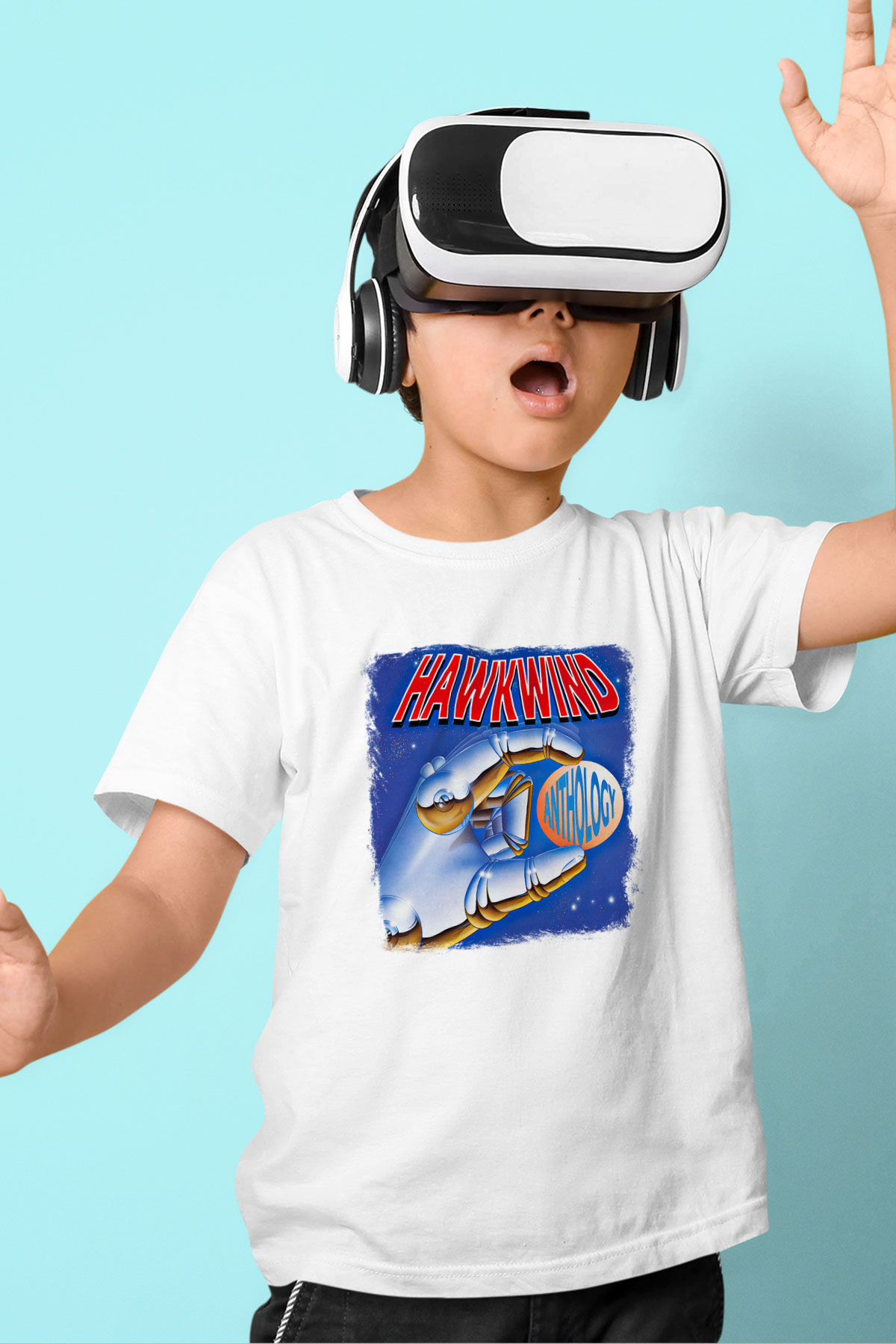 Hawkwind Baskılı Unisex Beyaz Çocuk Tişört