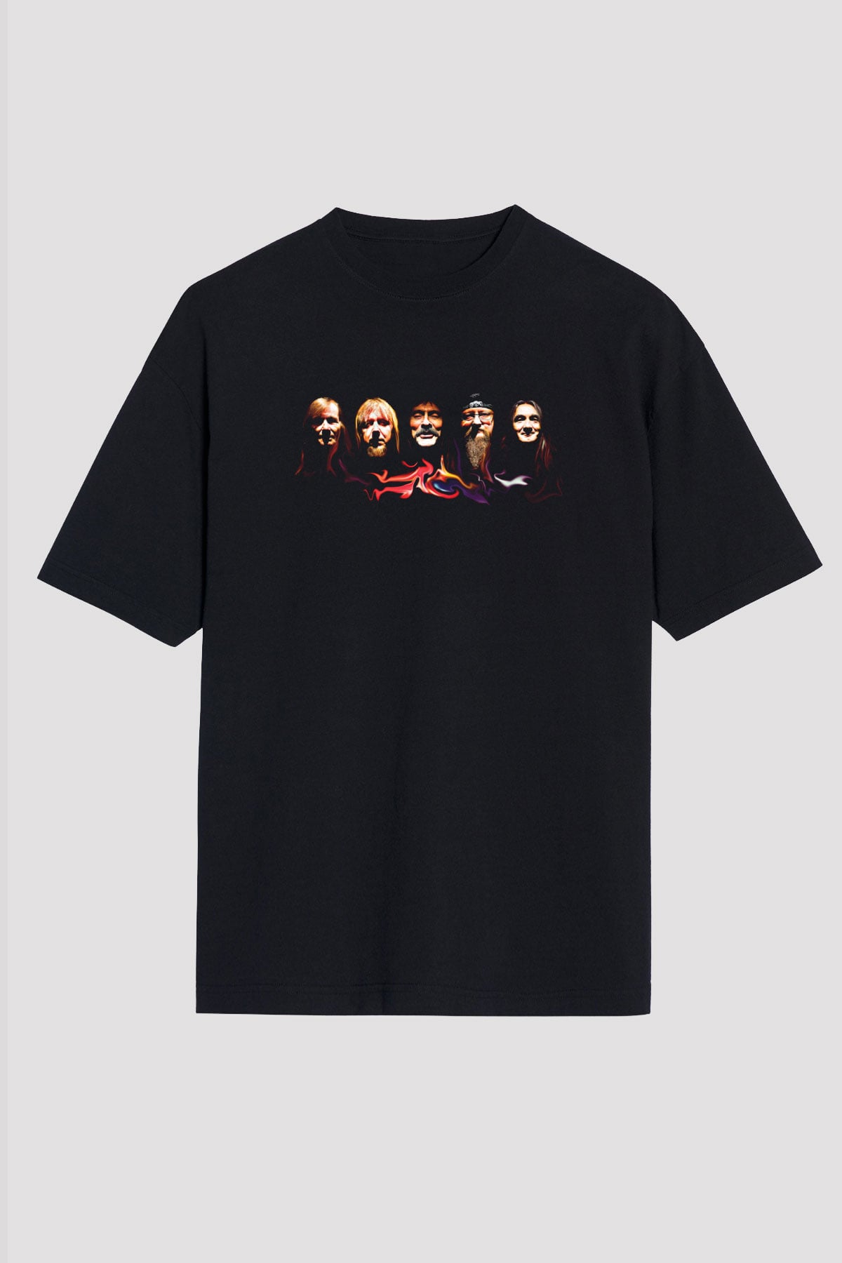 Hawkwind Baskılı Unisex Siyah Oversize Tişört