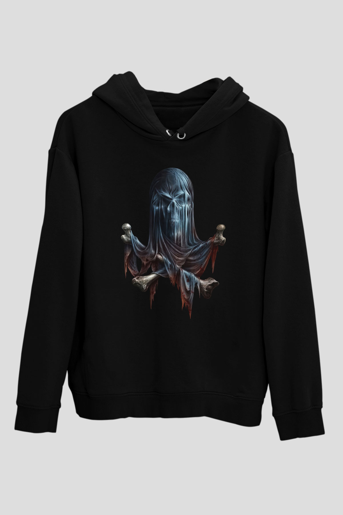 Hayalet Kurukafa Siyah  Unisex Hoodie