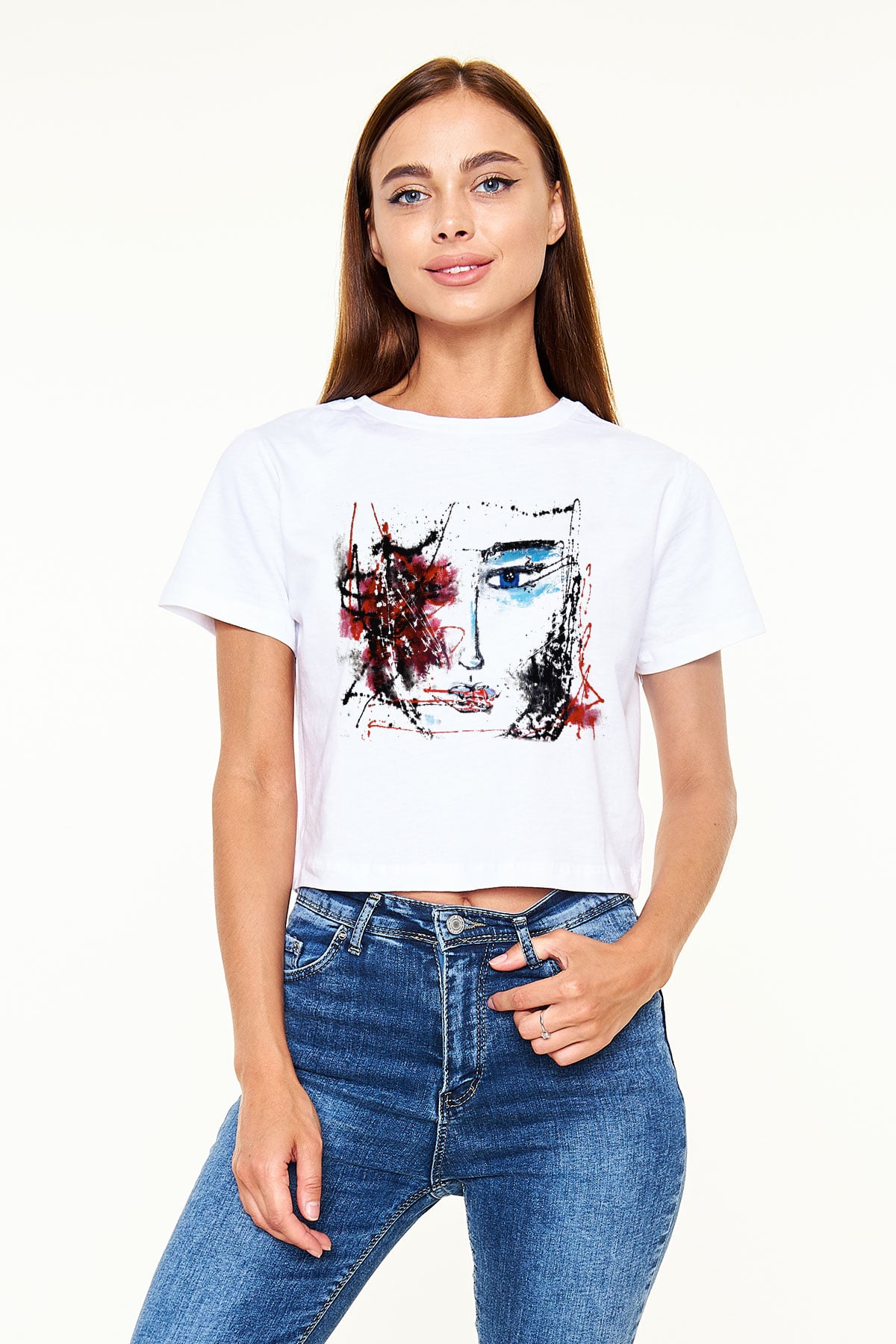 Hayat Beyaz Croptop Tişört