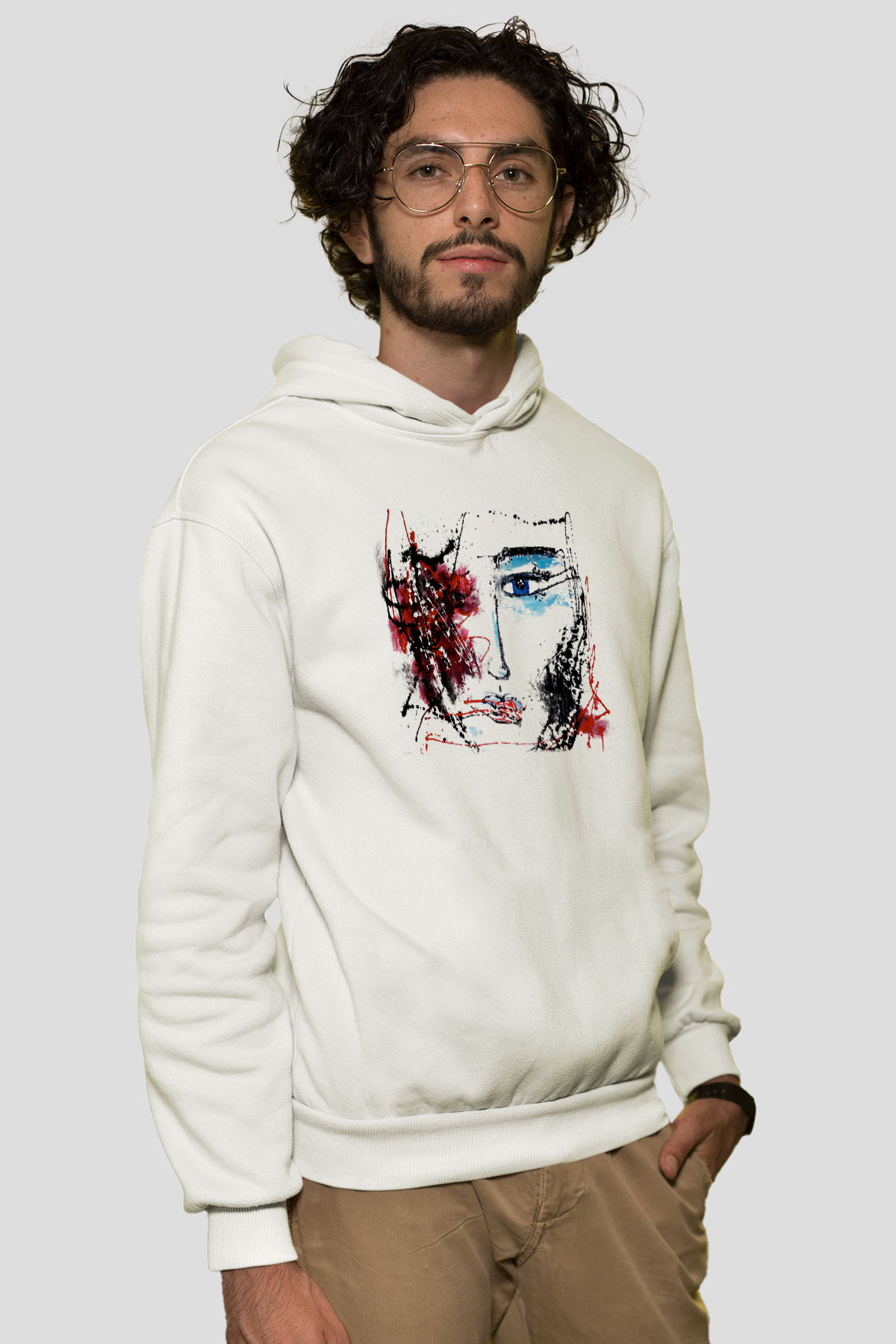 Hayat Beyaz Unisex Kapşonlu Sweatshirt