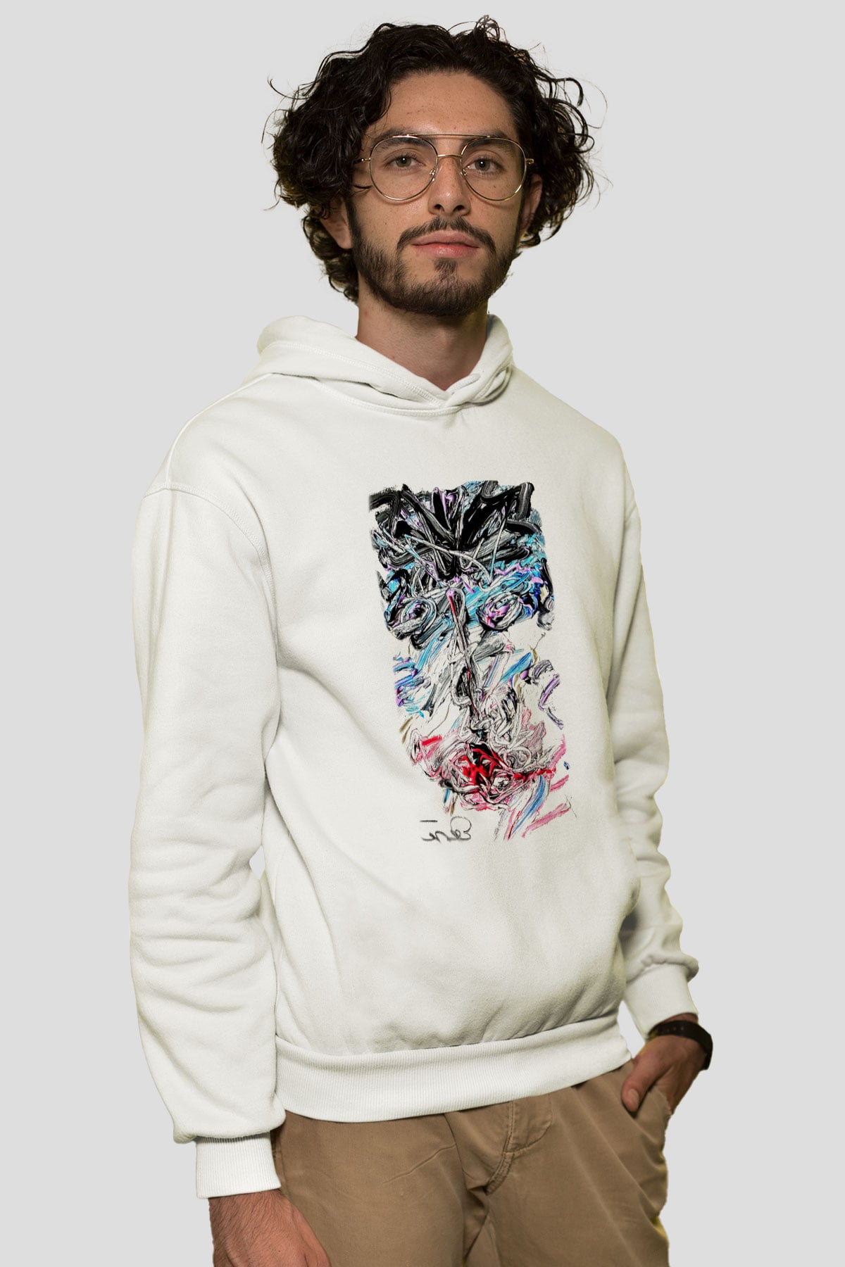 Hayat Beyaz Unisex Kapşonlu Sweatshirt
