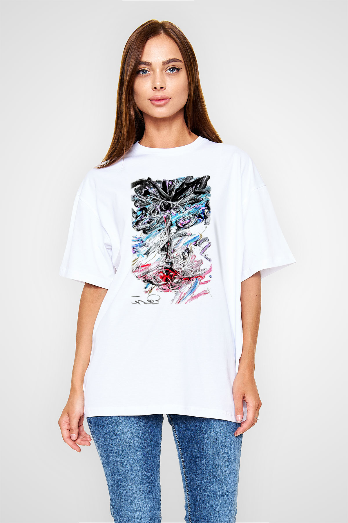 Hayat Beyaz Unisex Oversize Tişört T-Shirt