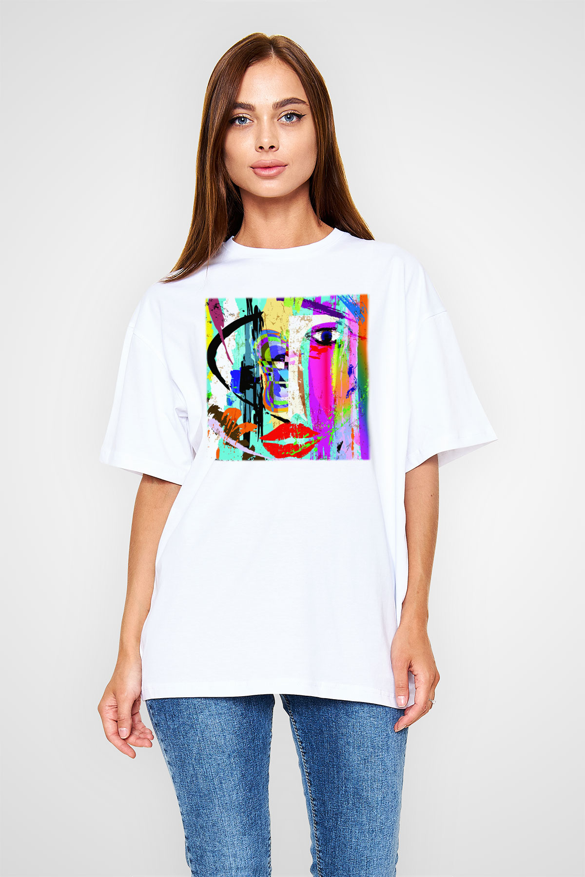 Hayat Beyaz Unisex Oversize Tişört T-Shirt