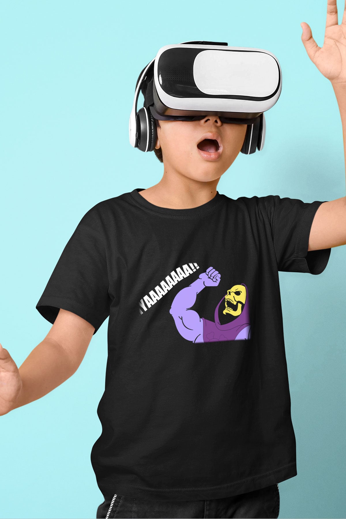 He-Man and the Masters of Universe Baskılı Siyah Unisex Çocuk Tişört