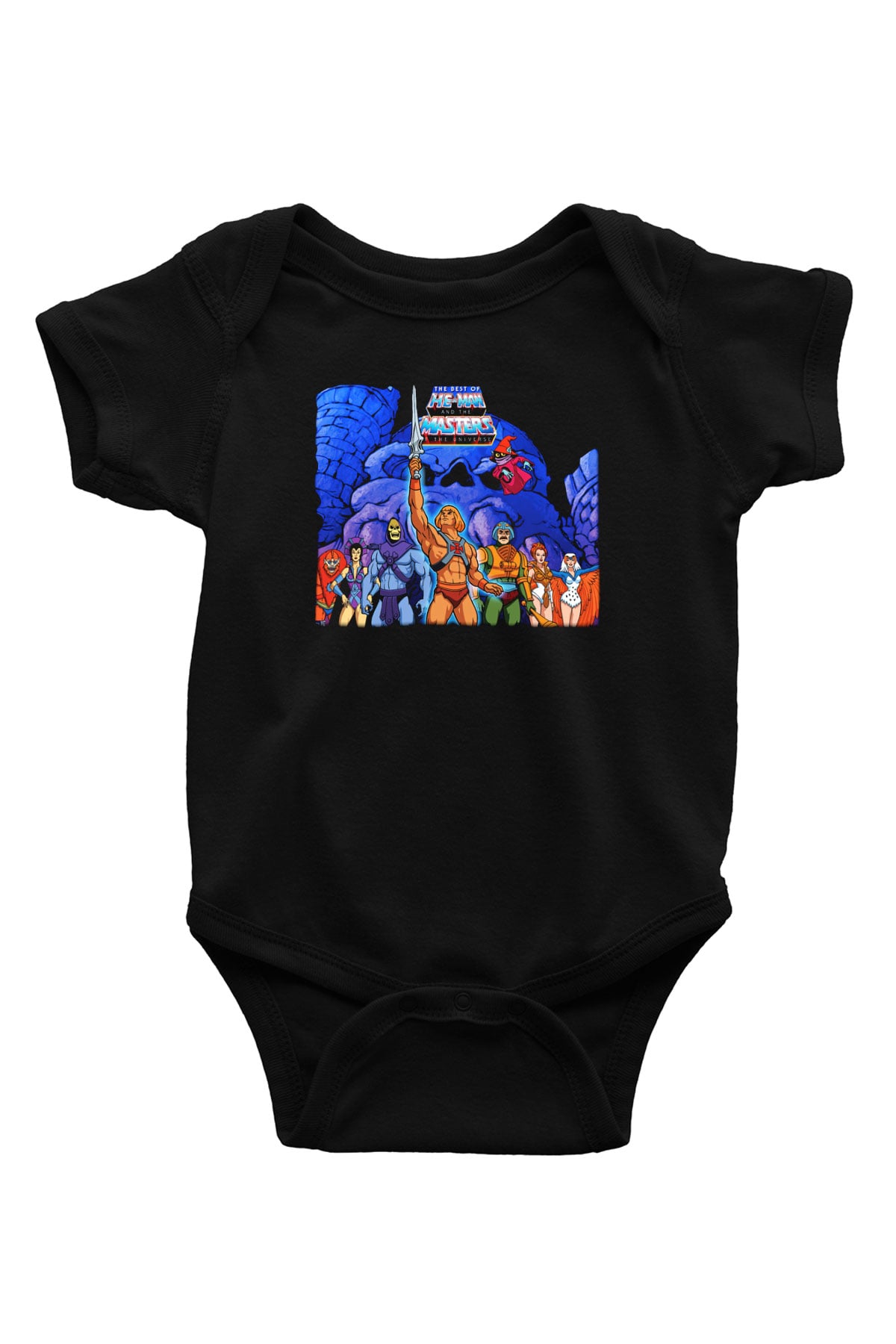 He-Man and the Masters of Universe Baskılı Siyah Bebek Body - Zıbın