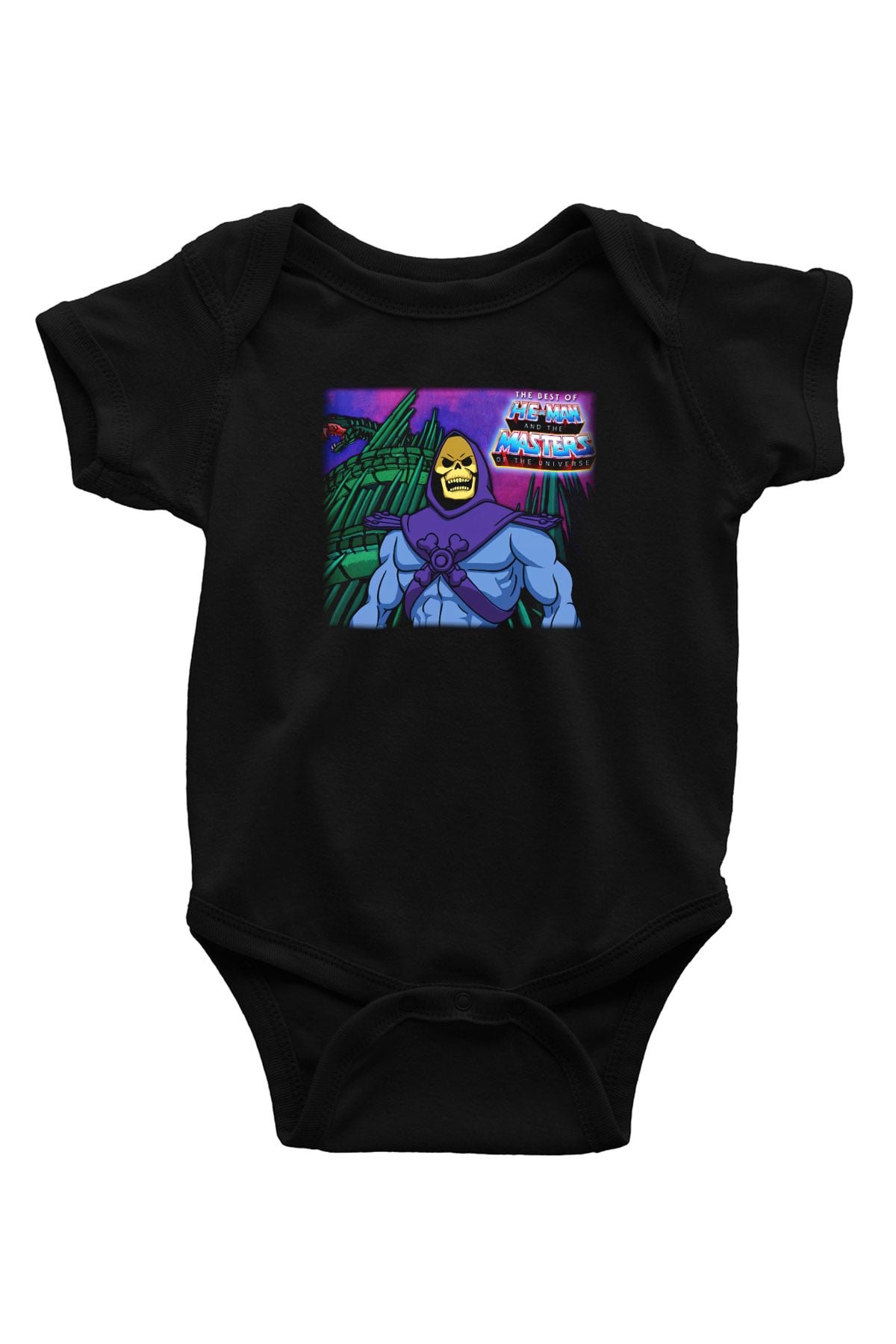 He-Man and the Masters of Universe Baskılı Siyah Bebek Body - Zıbın