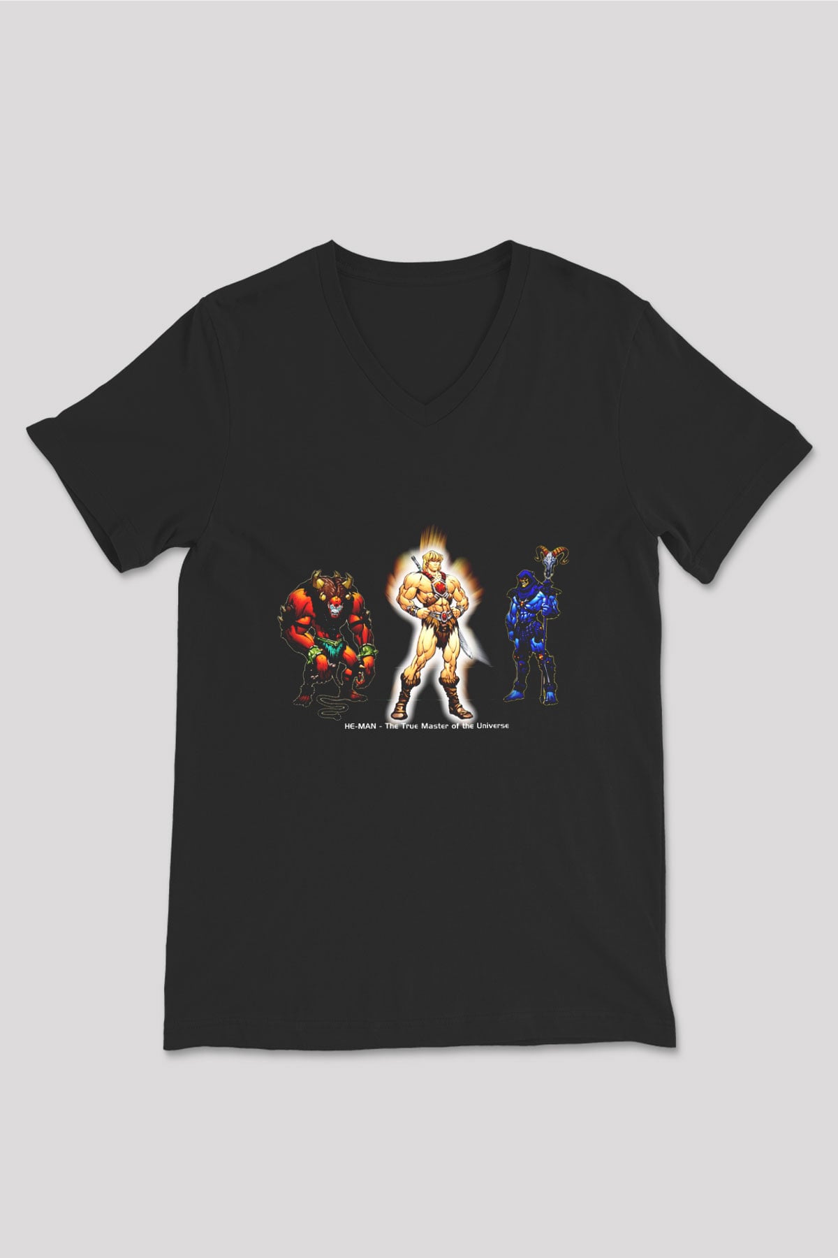 He-Man and the Masters of Universe Siyah Unisex V Yaka Tişört