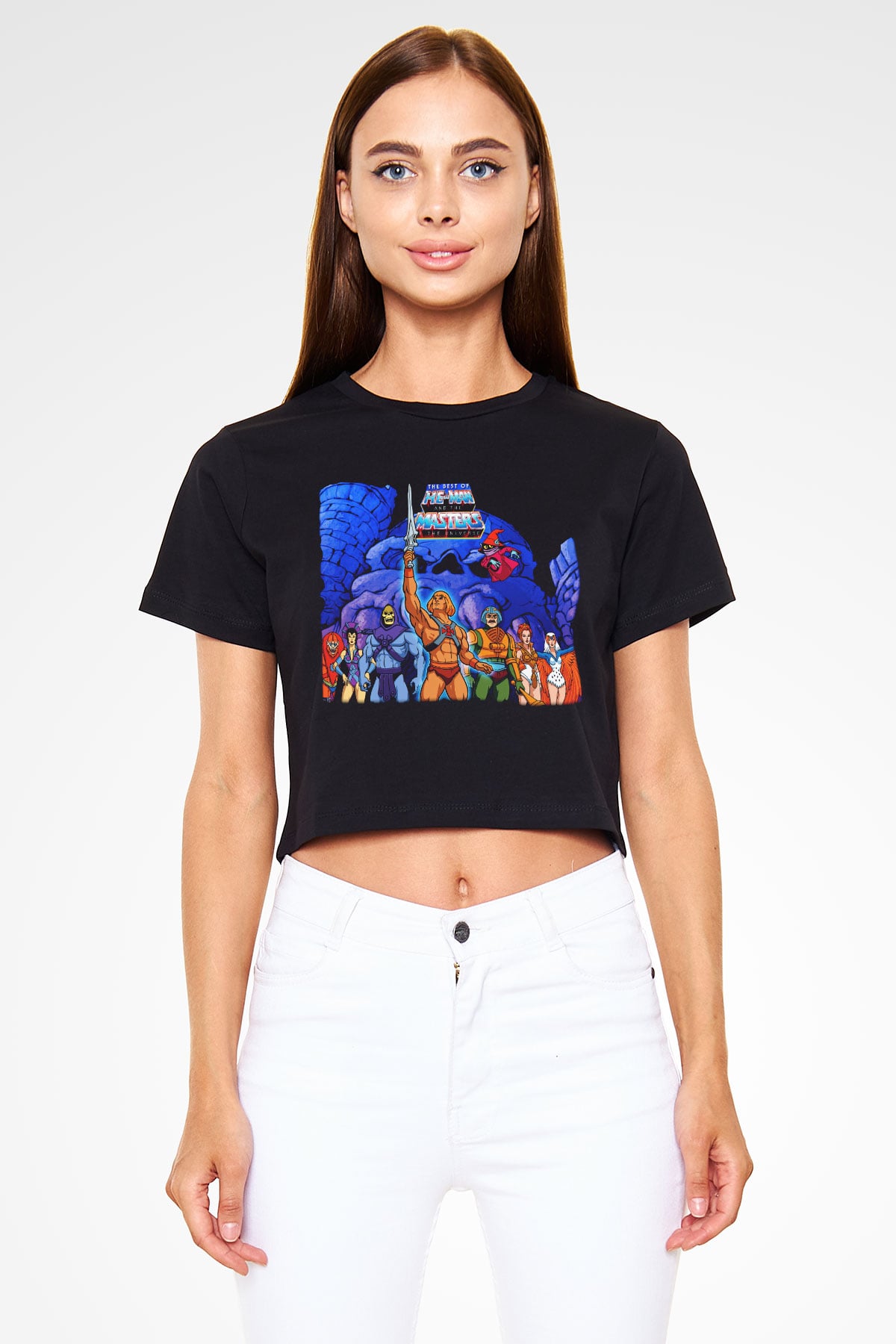 He-Man and the Masters of Universe Siyah Crop Top Tişört