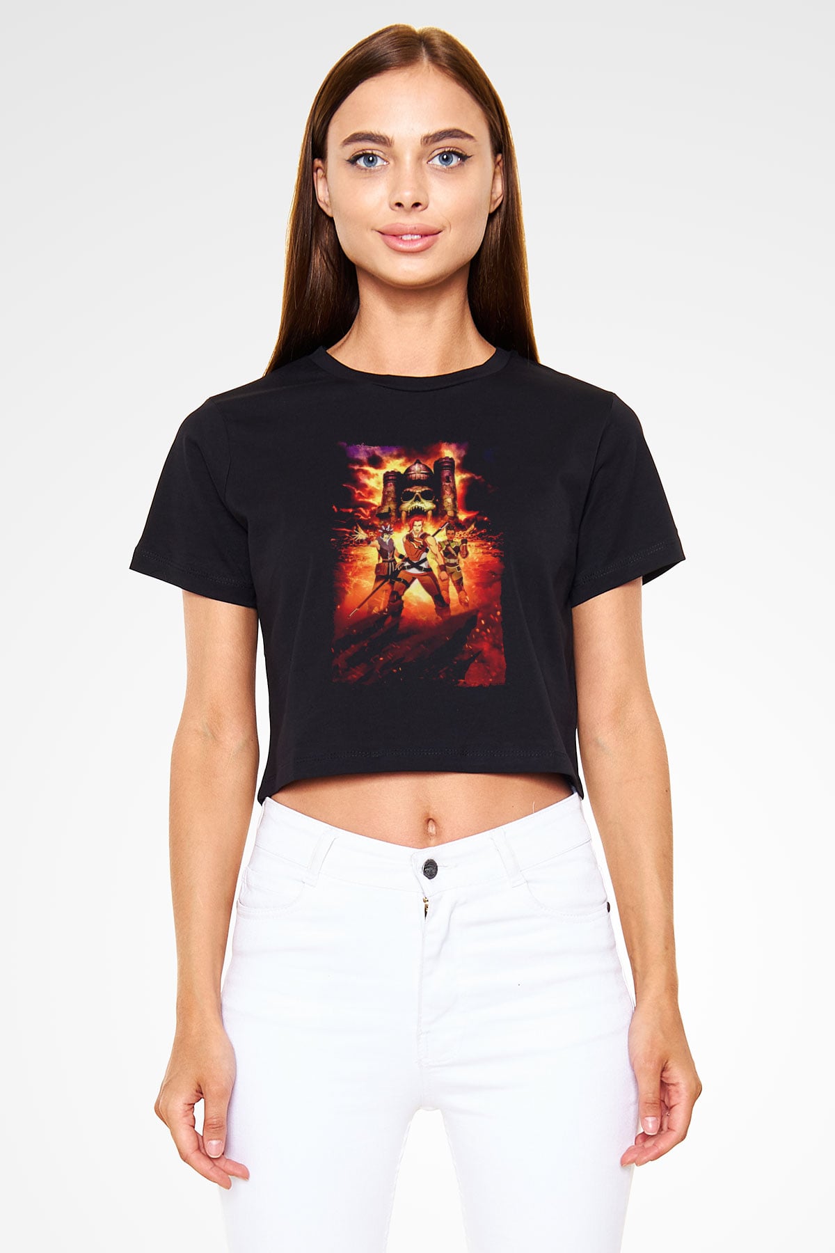 He-Man and the Masters of Universe Siyah   Crop Top Tişört