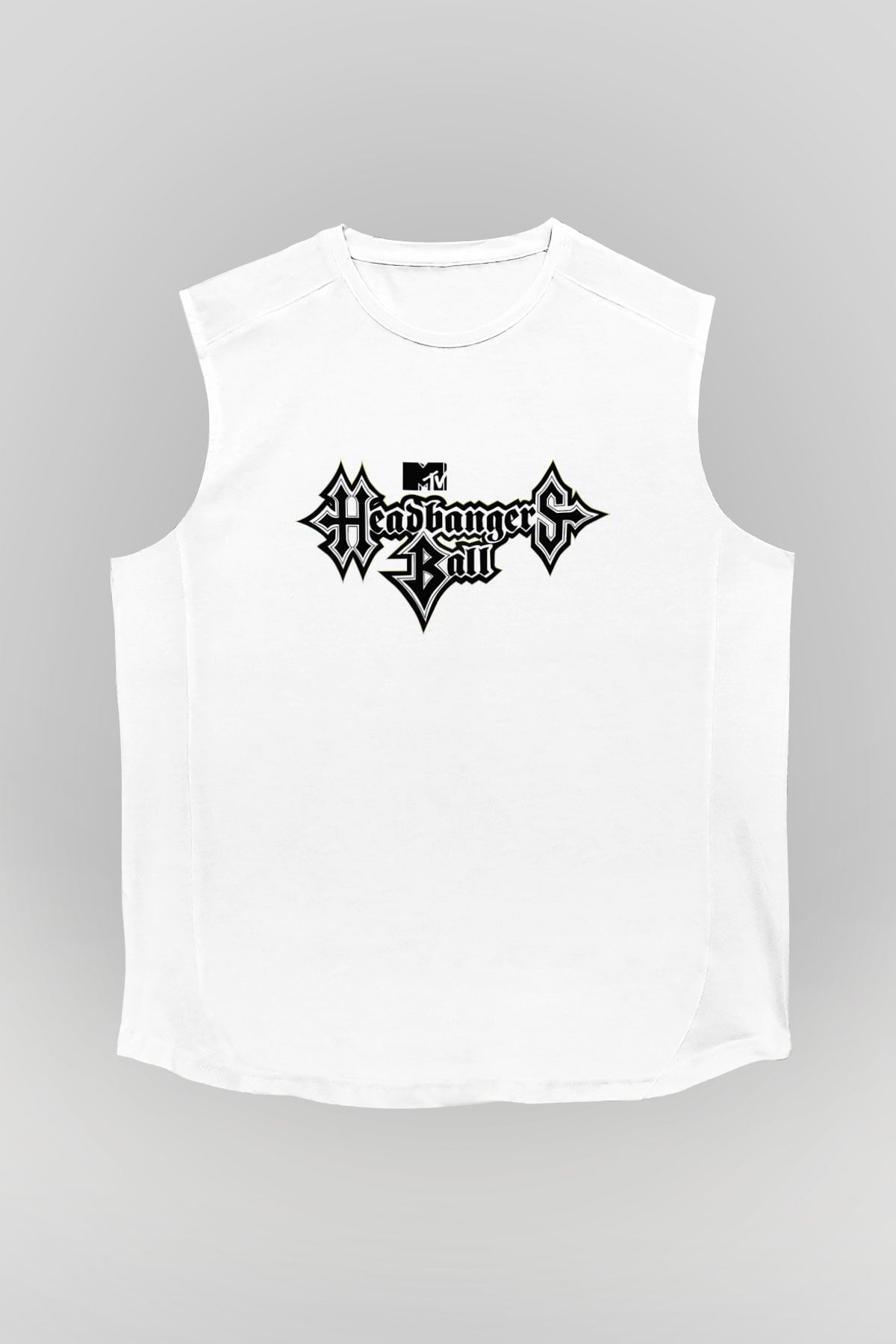 Headbangers Ball Beyaz Unisex Kolsuz Tişört