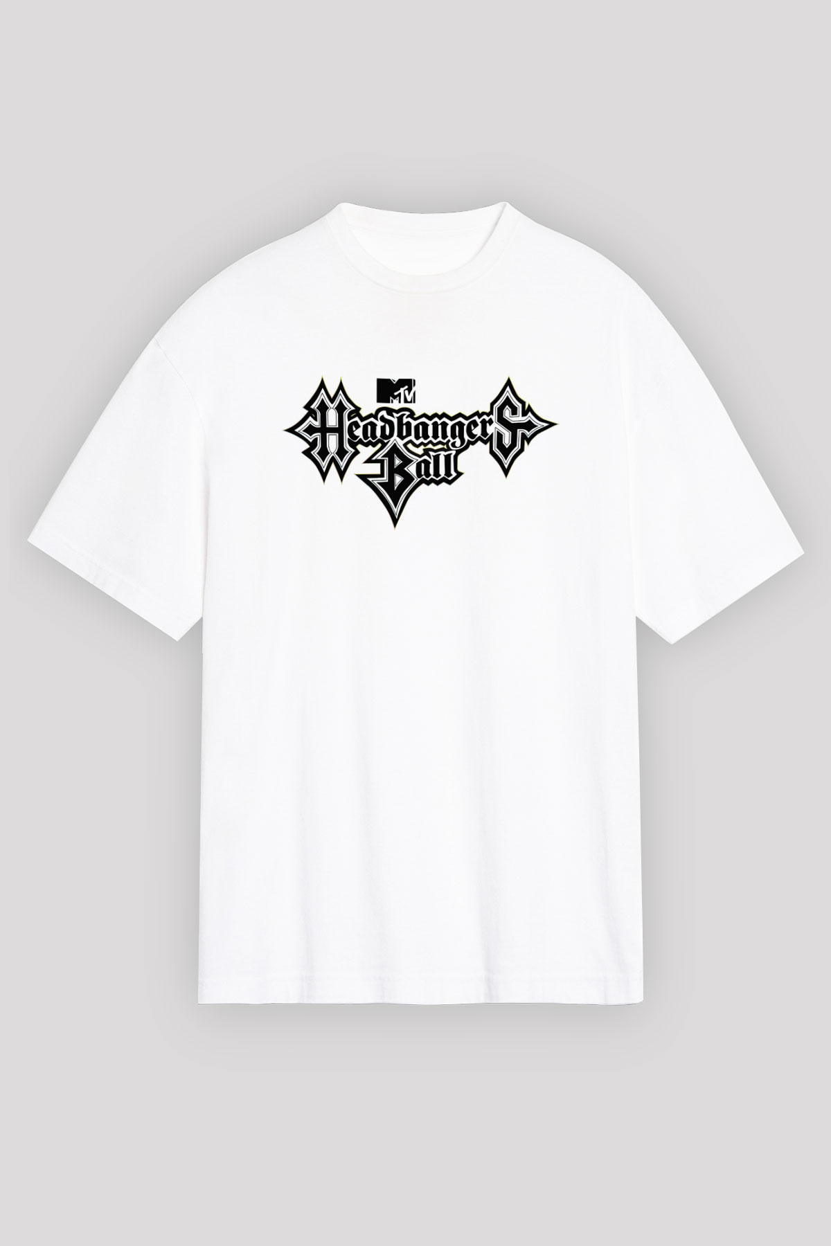 Headbangers Ball Beyaz Unisex Oversize Tişört T-Shirt