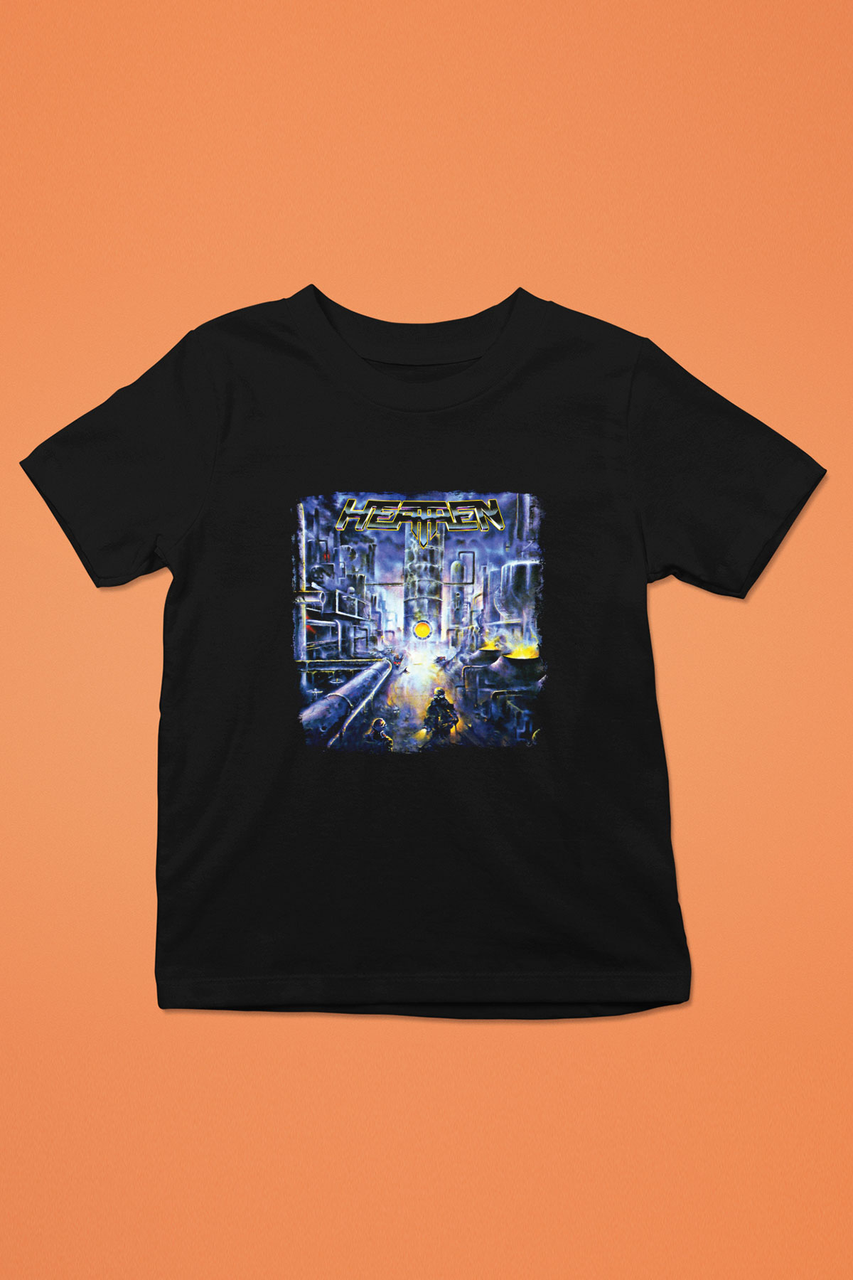 Heathen Baskılı Unisex Siyah Çocuk Tişört