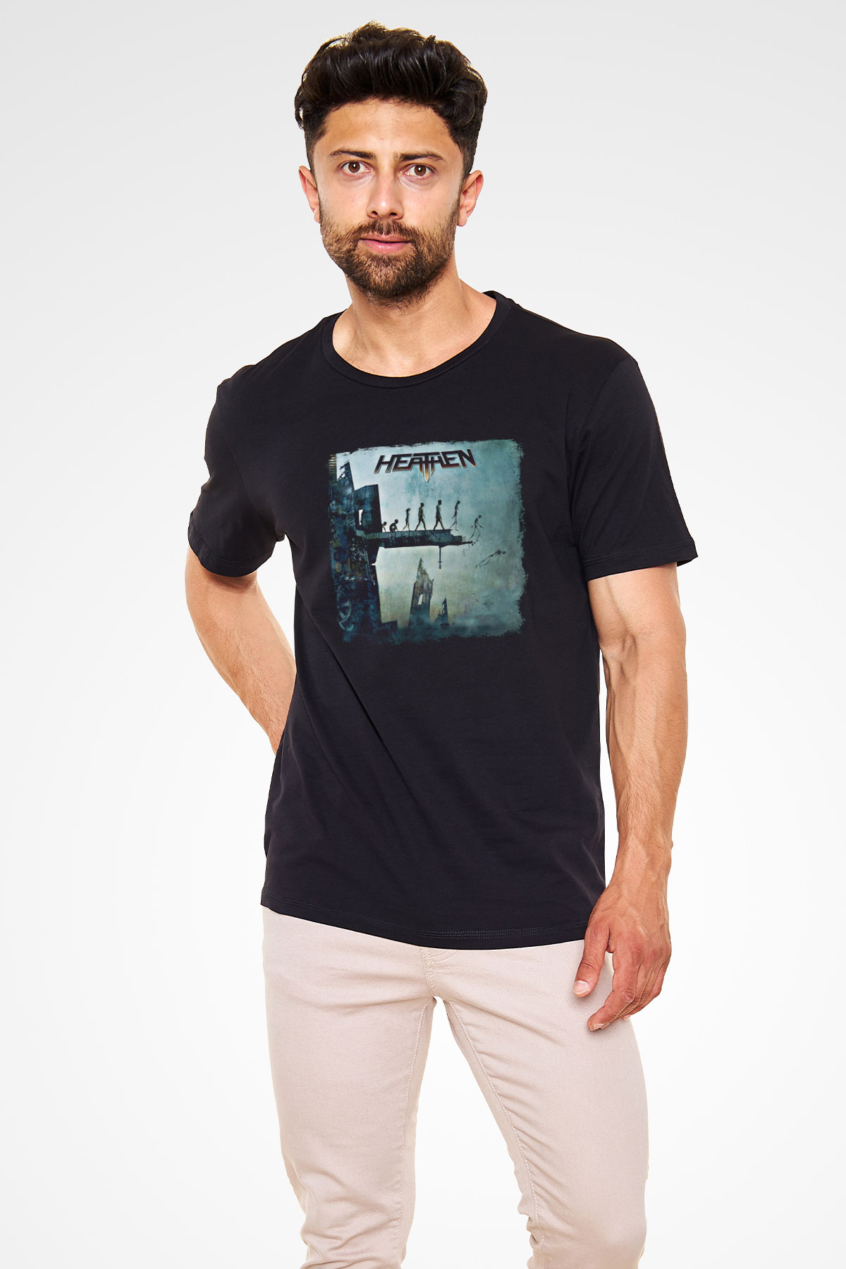 Heathen Baskılı Unisex Siyah Tişört