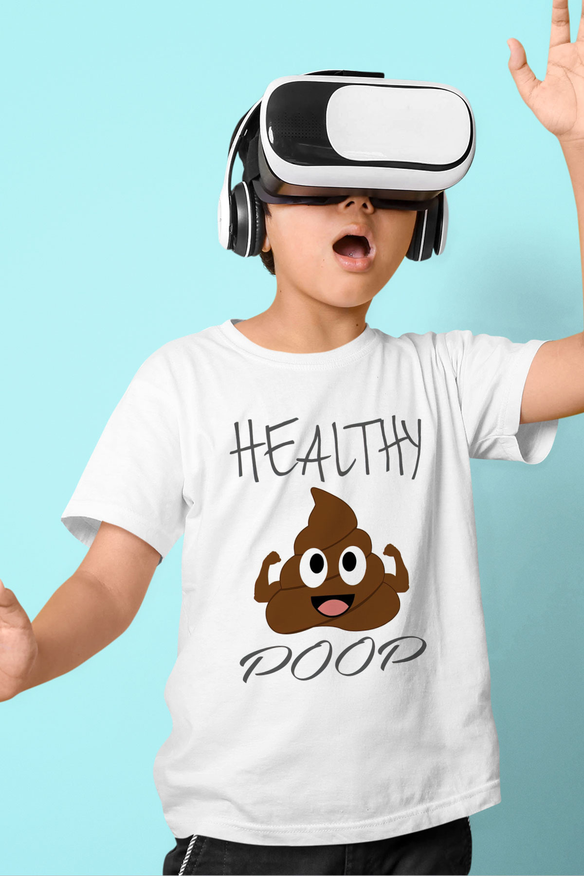 Heathy Baskılı Unisex Beyaz  Çocuk Tişört