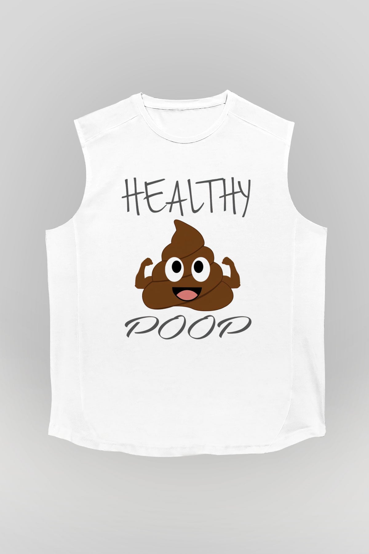 Heathy Baskılı Unisex Beyaz  Kolsuz Tişört