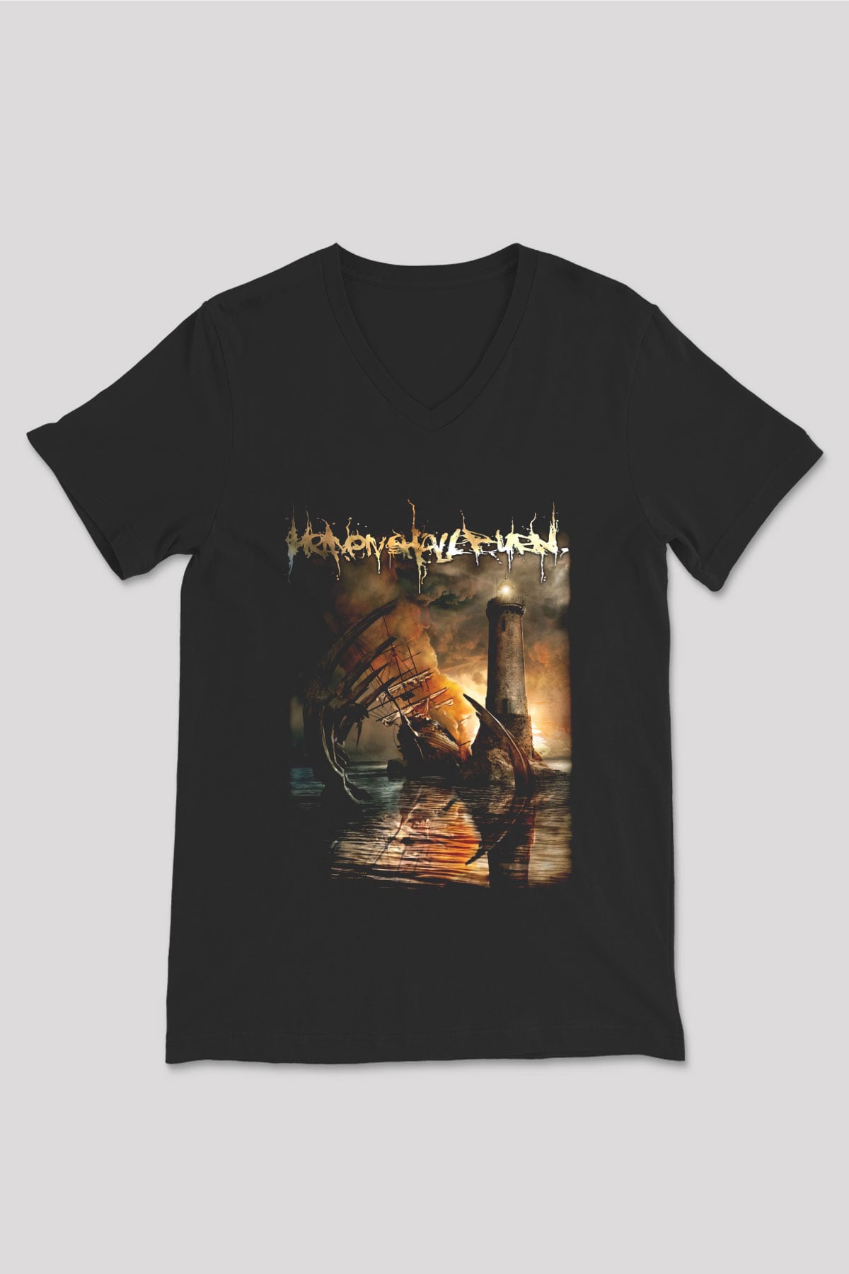 Heaven Shall Burn Siyah Unisex V Yaka Tişört T-Shirt