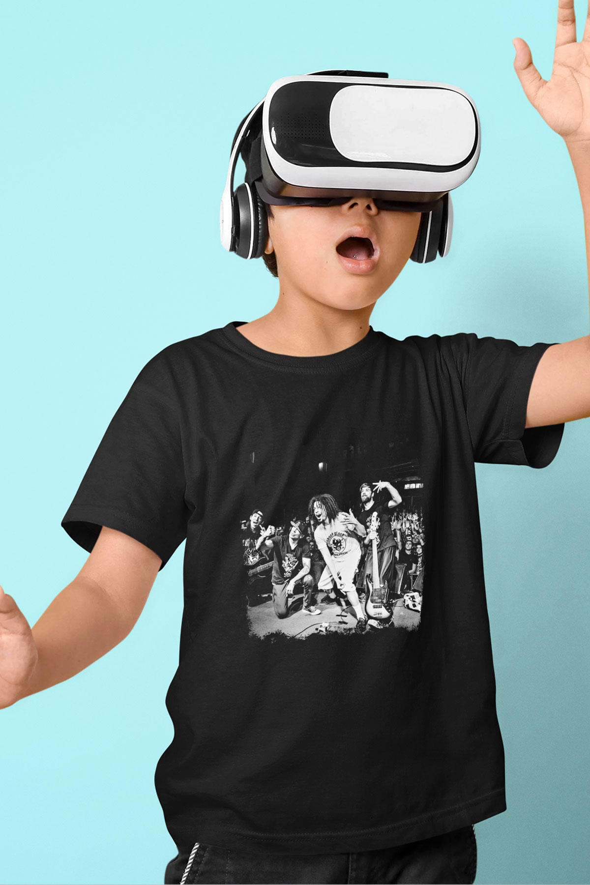 Hed PE Baskılı Unisex Siyah Çocuk Tişört