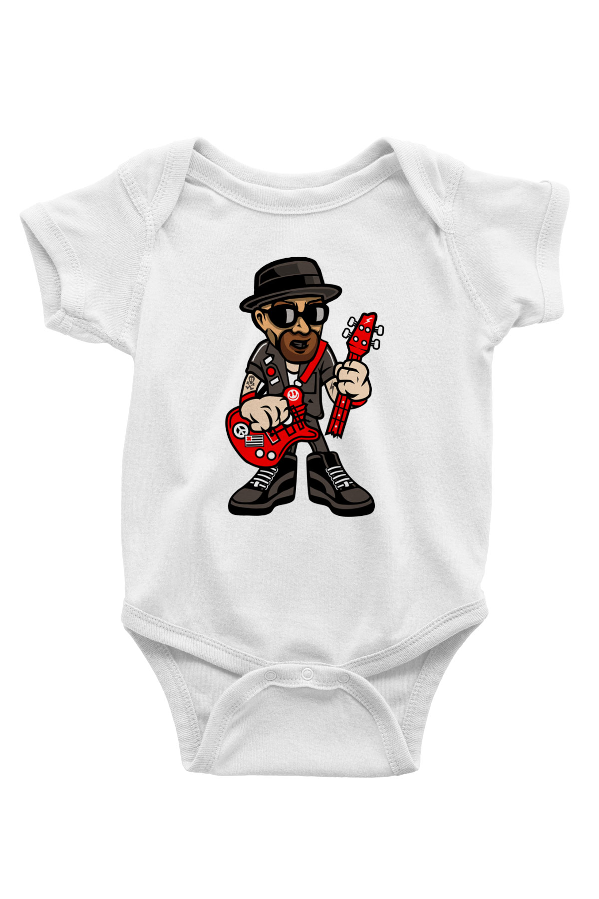 Heisenberg Rockstar Baskılı Unisex Beyaz Bebek Body - Zıbın