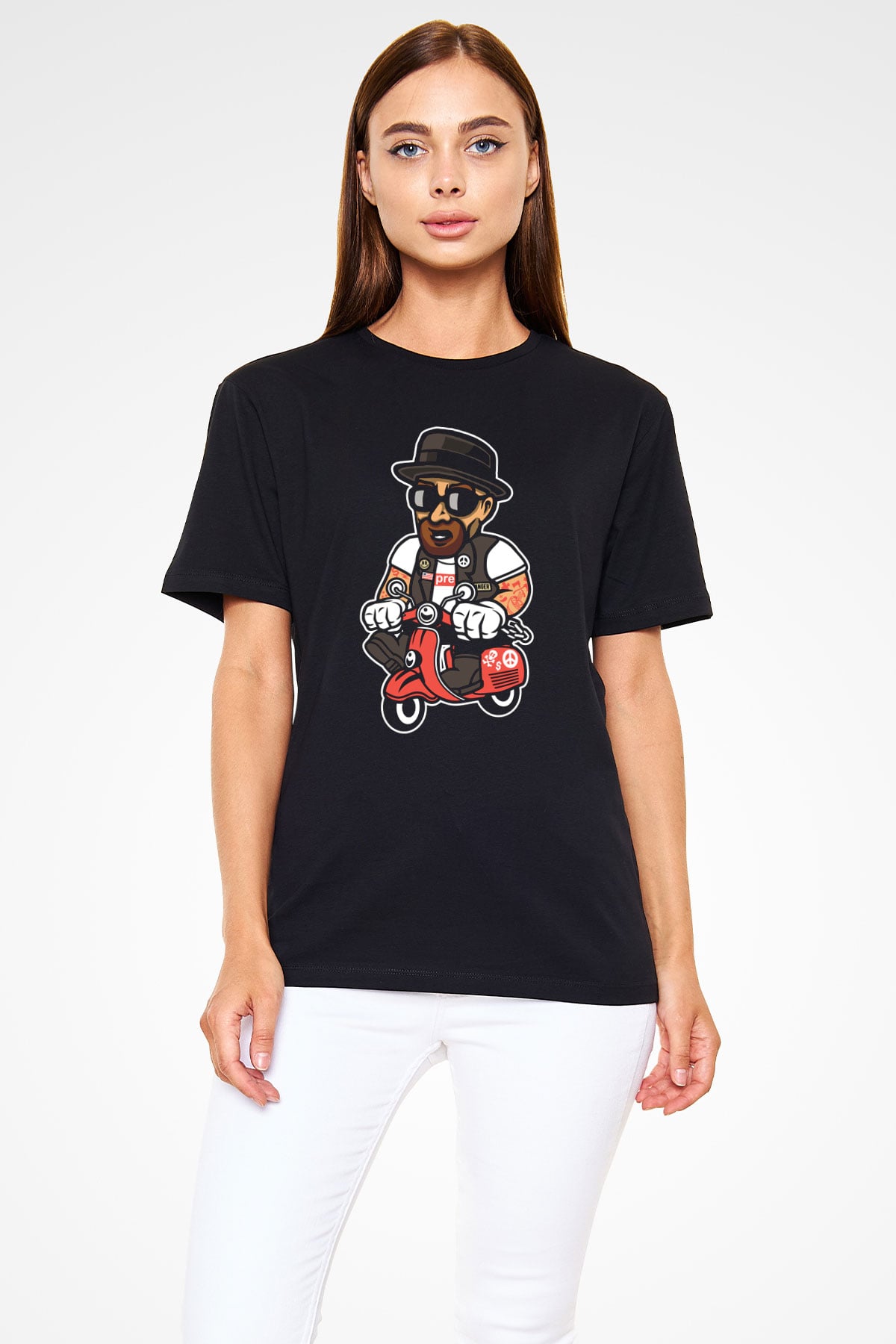 Heisenberg Scooter Baskılı Unisex Siyah Tişört