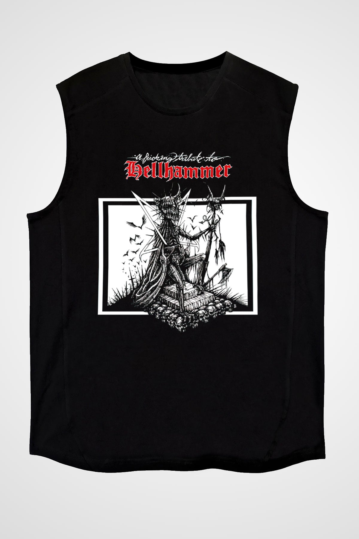 Hellhammer Siyah Unisex Kolsuz Tişört