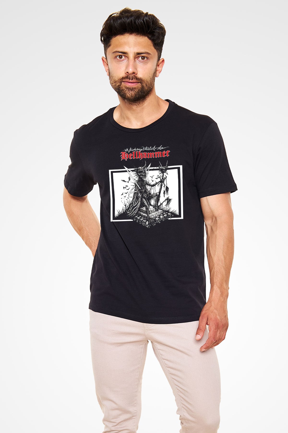 Hellhammer Siyah Unisex Tişört T-Shirt - TişörtFabrikası