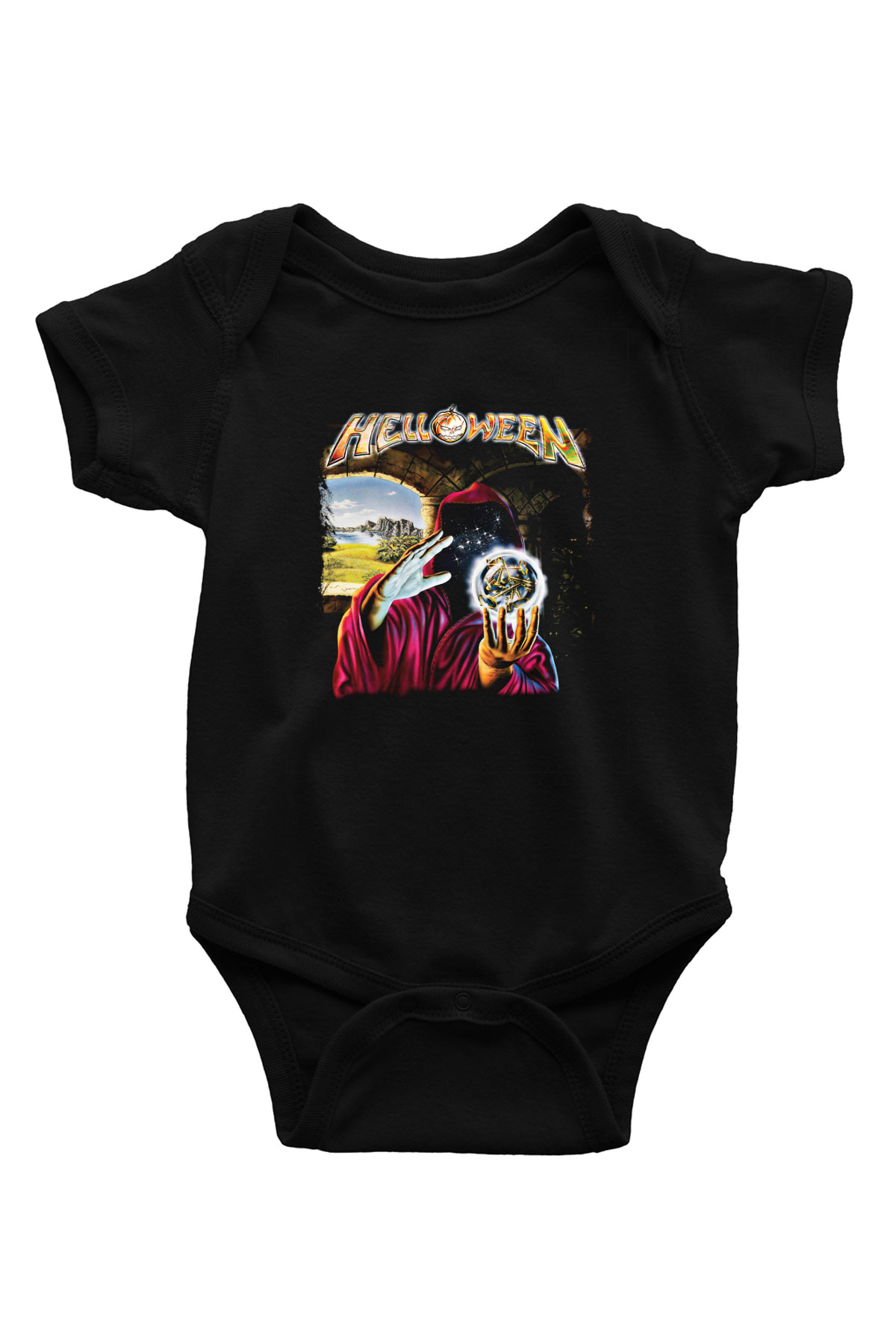 Helloween Baskılı Unisex Siyah Bebek Body - Zıbın