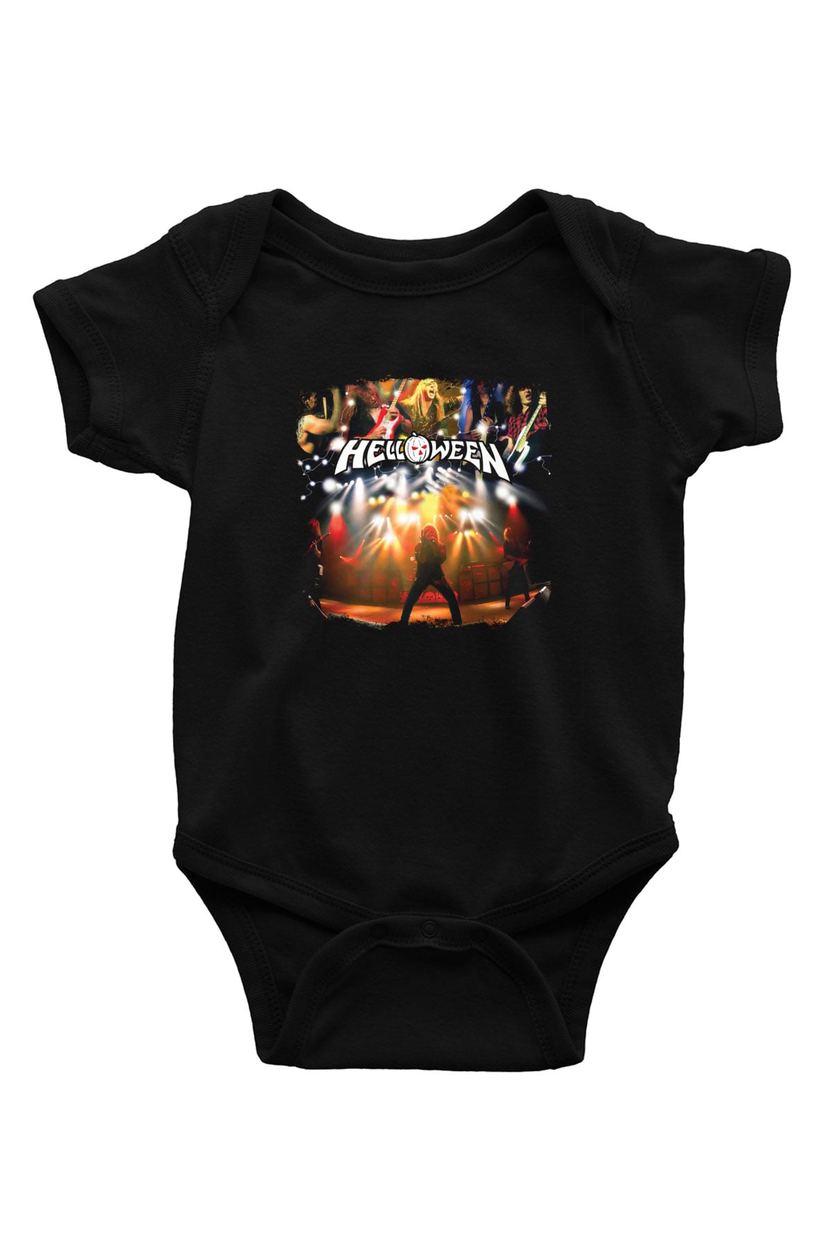 Helloween Baskılı Unisex Siyah Bebek Body - Zıbın