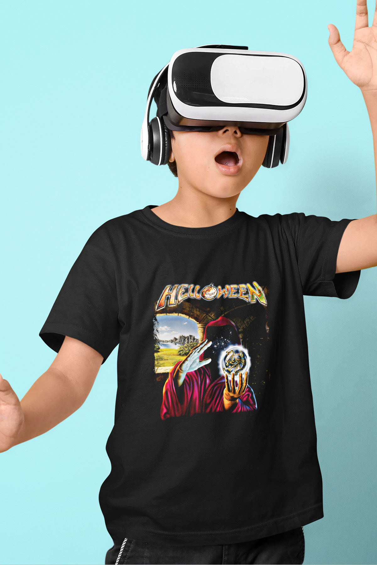 Helloween Baskılı Unisex Siyah Çocuk Tişört