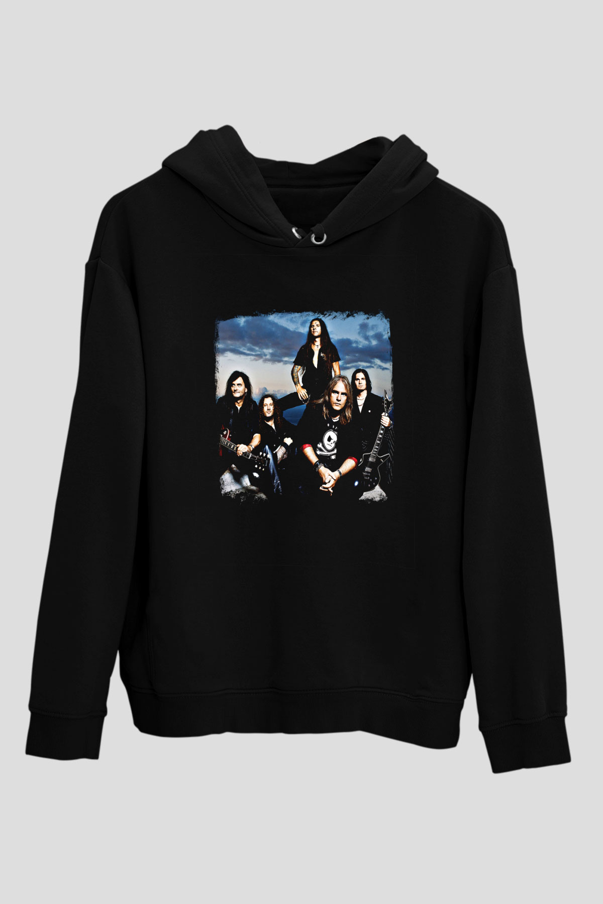 Helloween Baskılı Unisex Siyah Hoodie