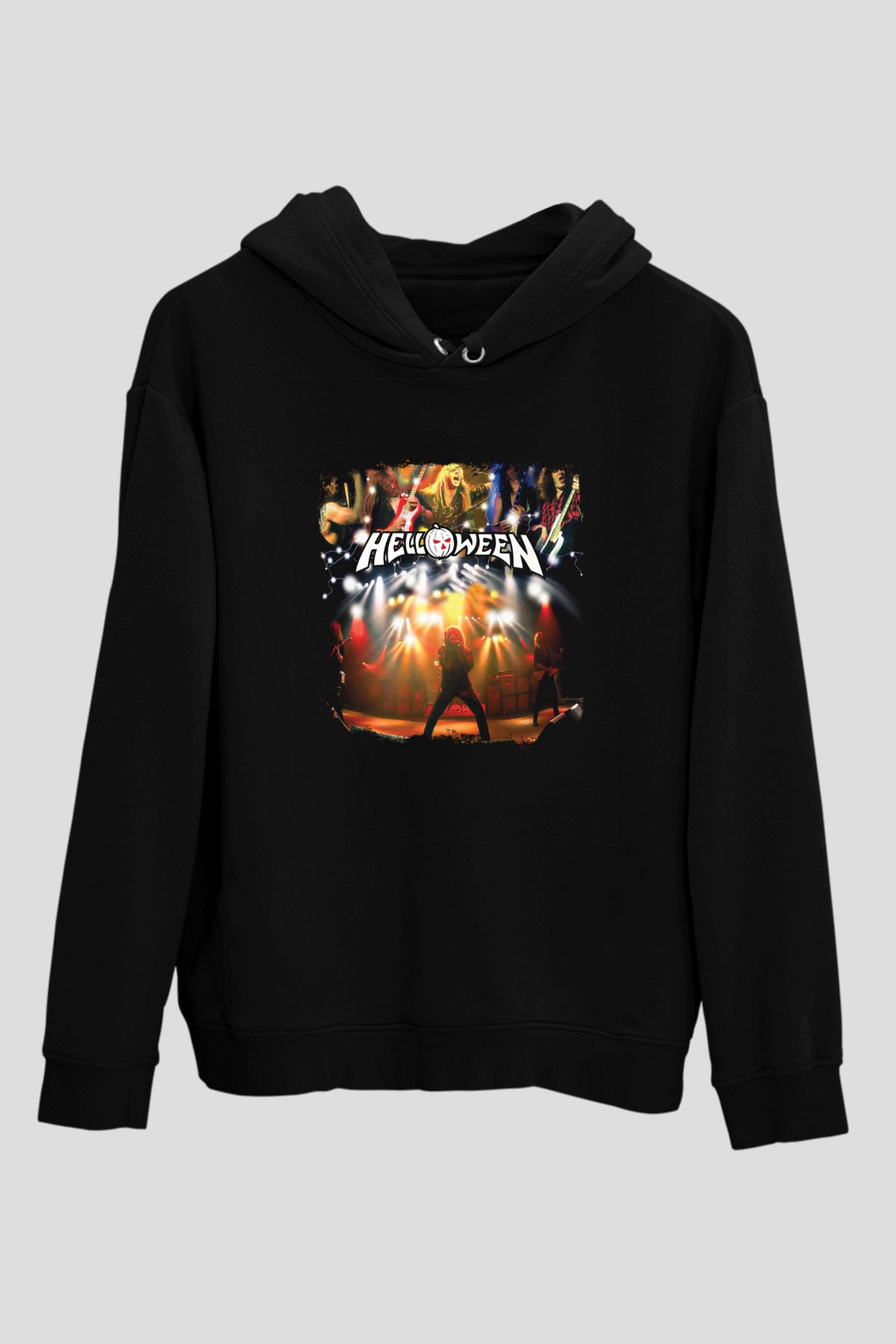 Helloween Baskılı Unisex Siyah Hoodie