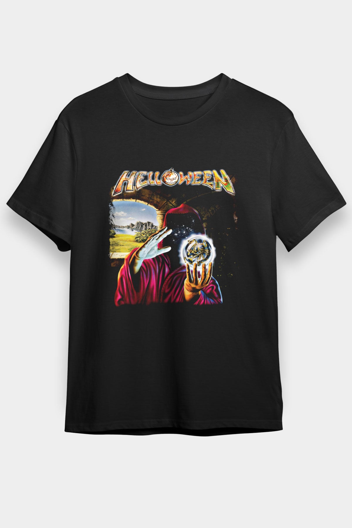 Helloween Baskılı Unisex Siyah Tişört