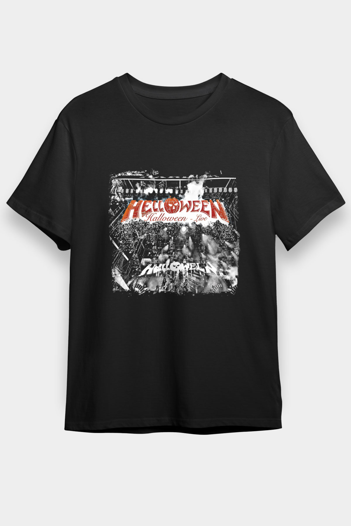 Helloween Baskılı Unisex Siyah Tişört