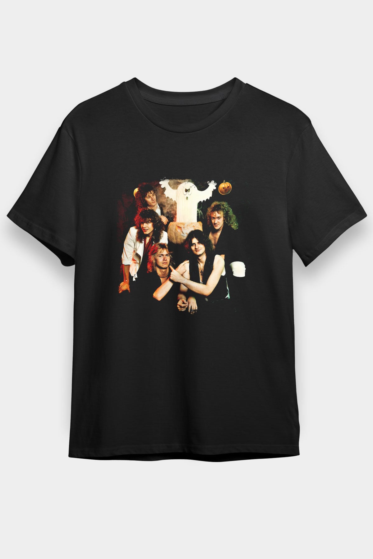 Helloween Baskılı Unisex Siyah Tişört