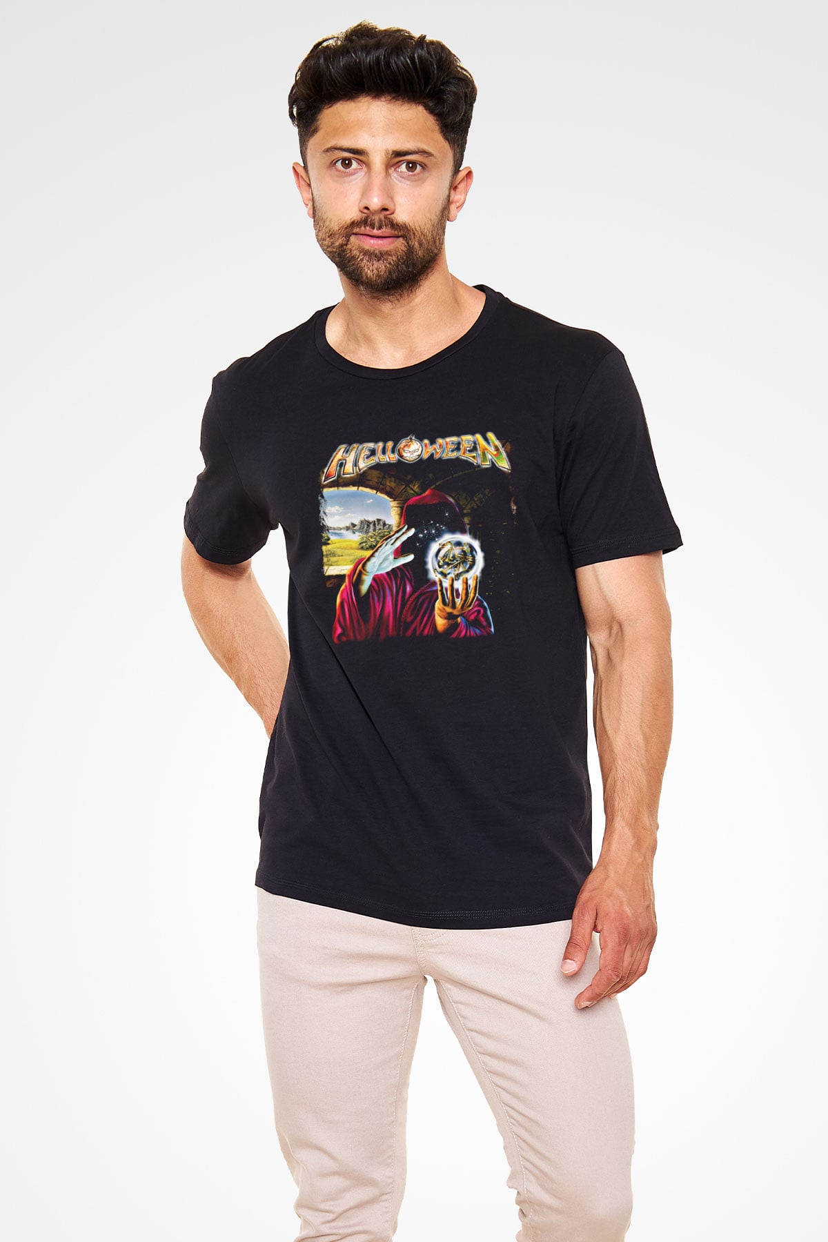 Helloween Baskılı Unisex Siyah Tişört