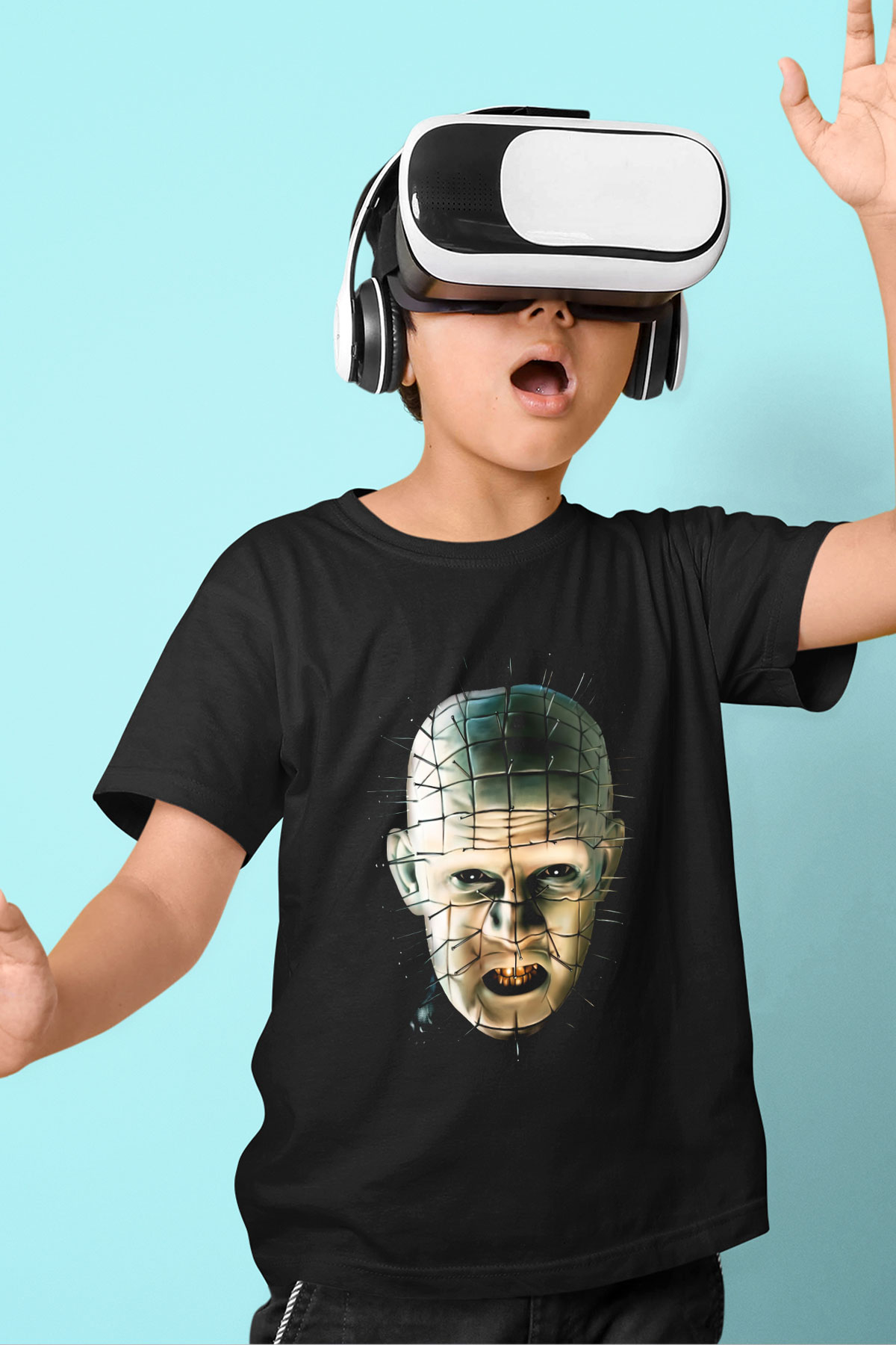 Hellraiser Baskılı Siyah Unisex Çocuk Tişört