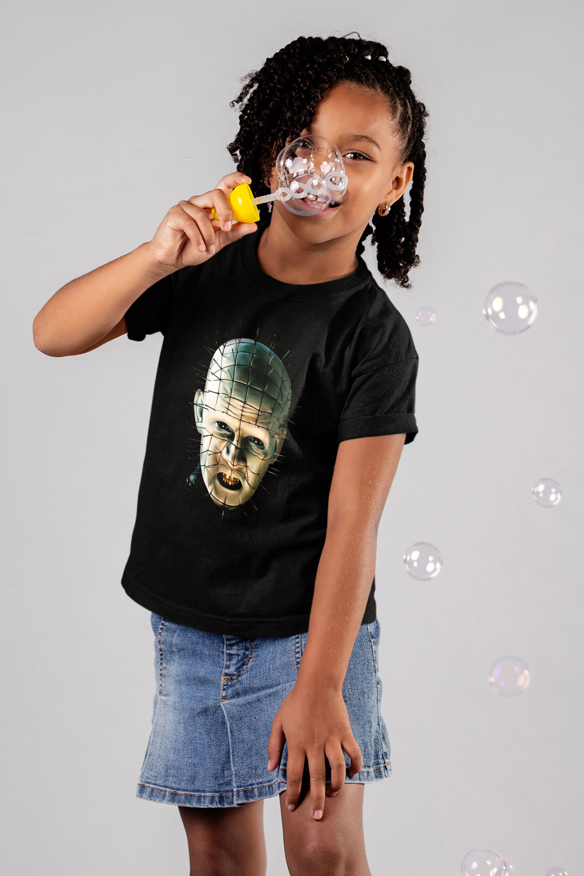 Hellraiser Baskılı Siyah Unisex Çocuk Tişört