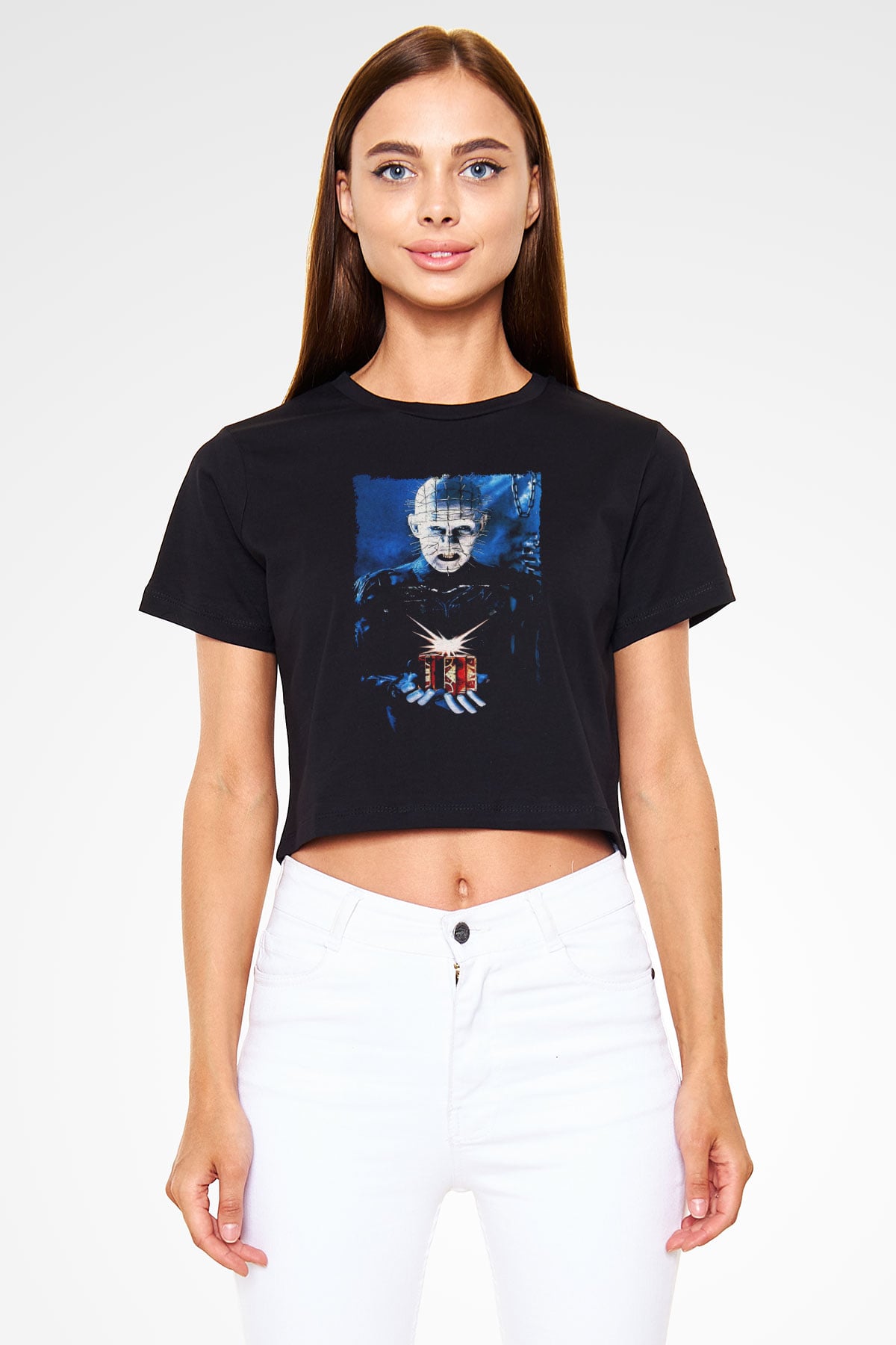 Hellraiser Siyah  Crop Top Tişört